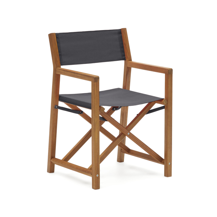 Thianna Складной стул черного цвета с основанием из массива акации