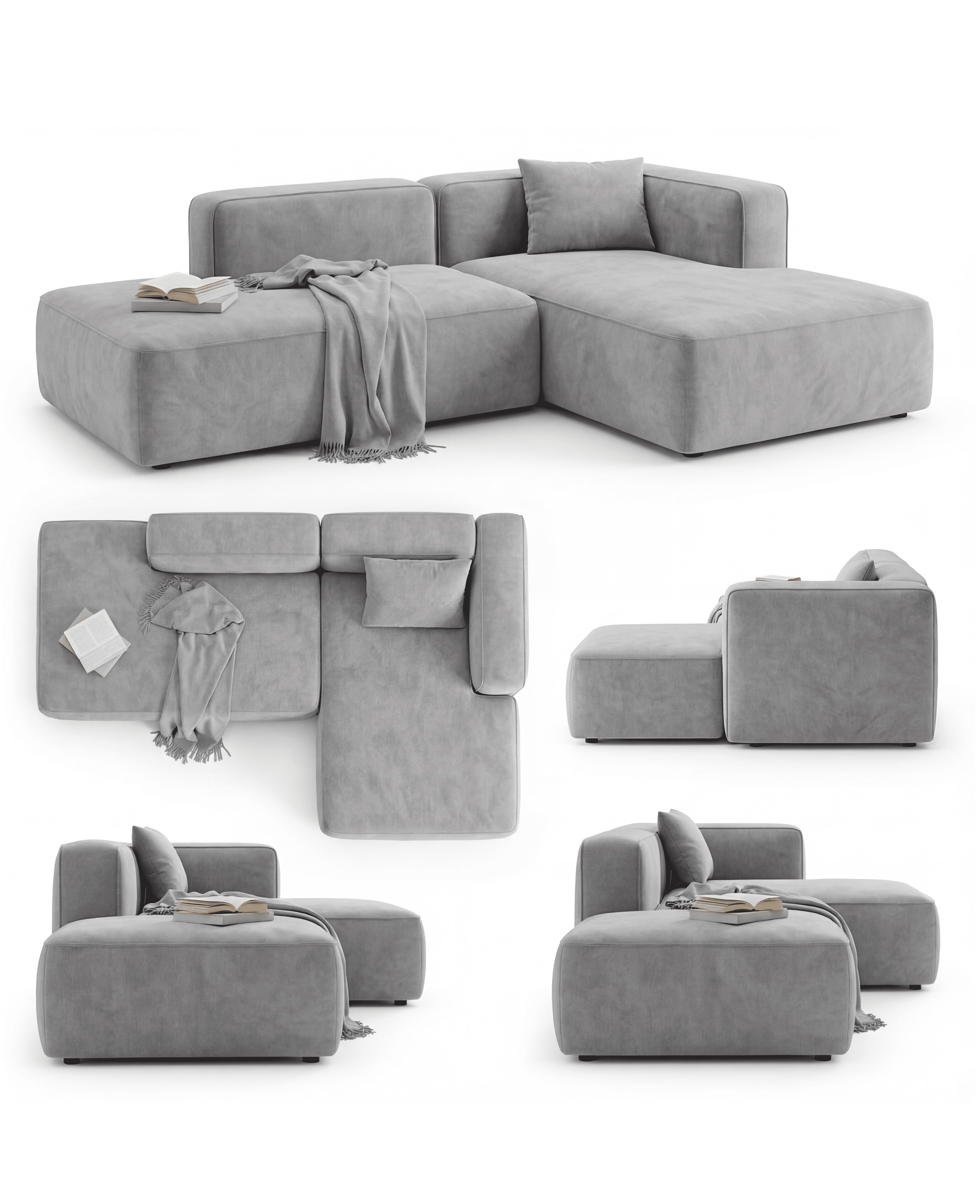 MEBELIONER Диван ONE модули L 230 размер 230х140х76