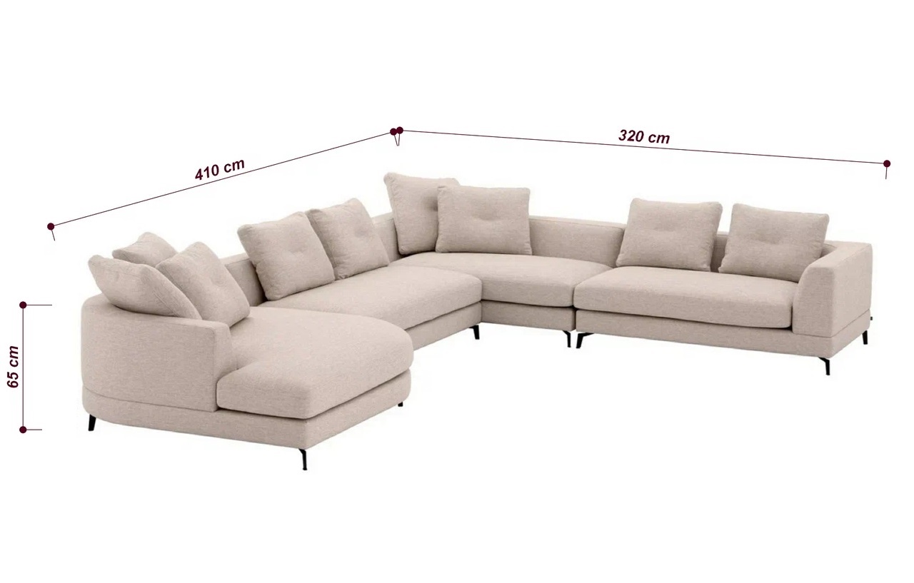 Диван LANVIN R 410х320х75 бежевого цвета