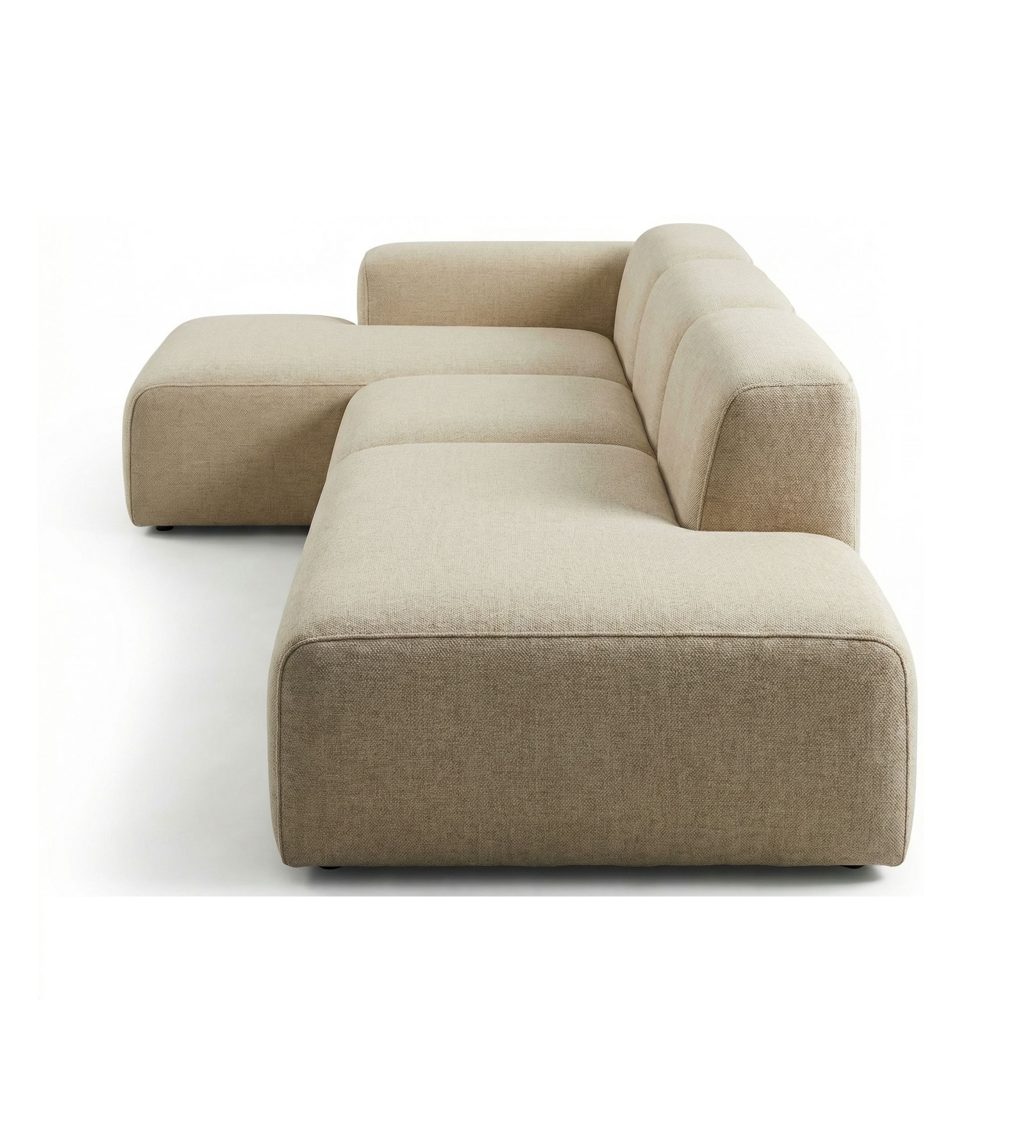 MEBELIONER Диван KLO размер R 320х160х78 + пуф 90x65