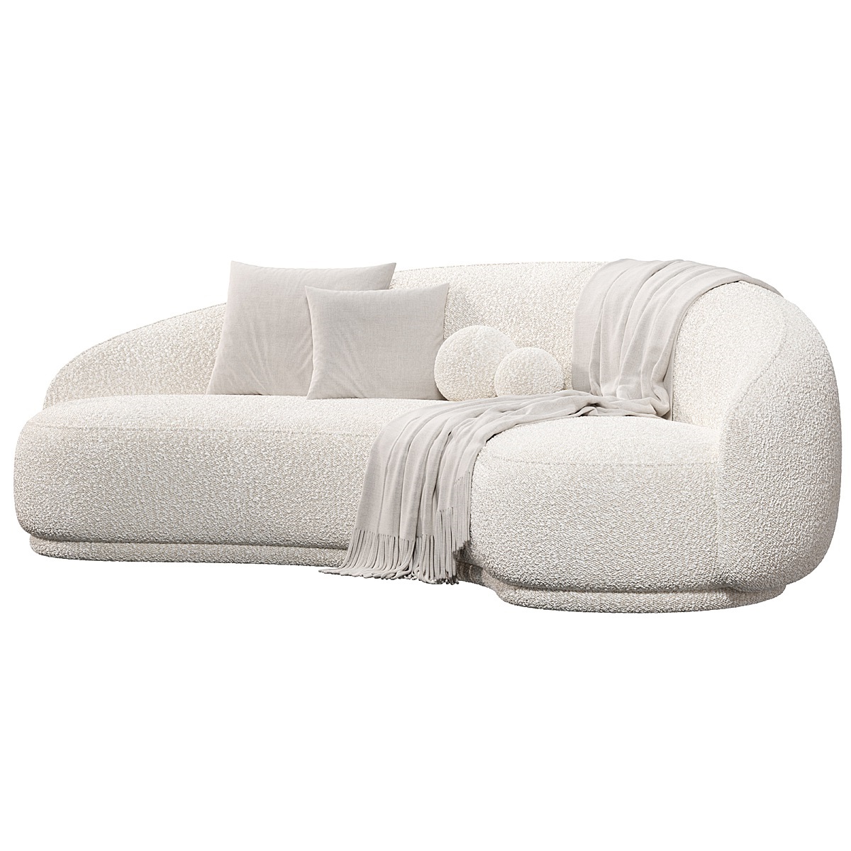 Диван AIRIS round 250х120х80 бежевого цвета