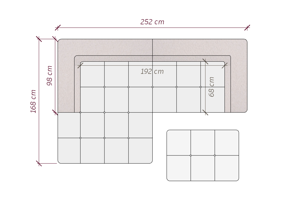 Диван FOCUS beige левая оттоманка