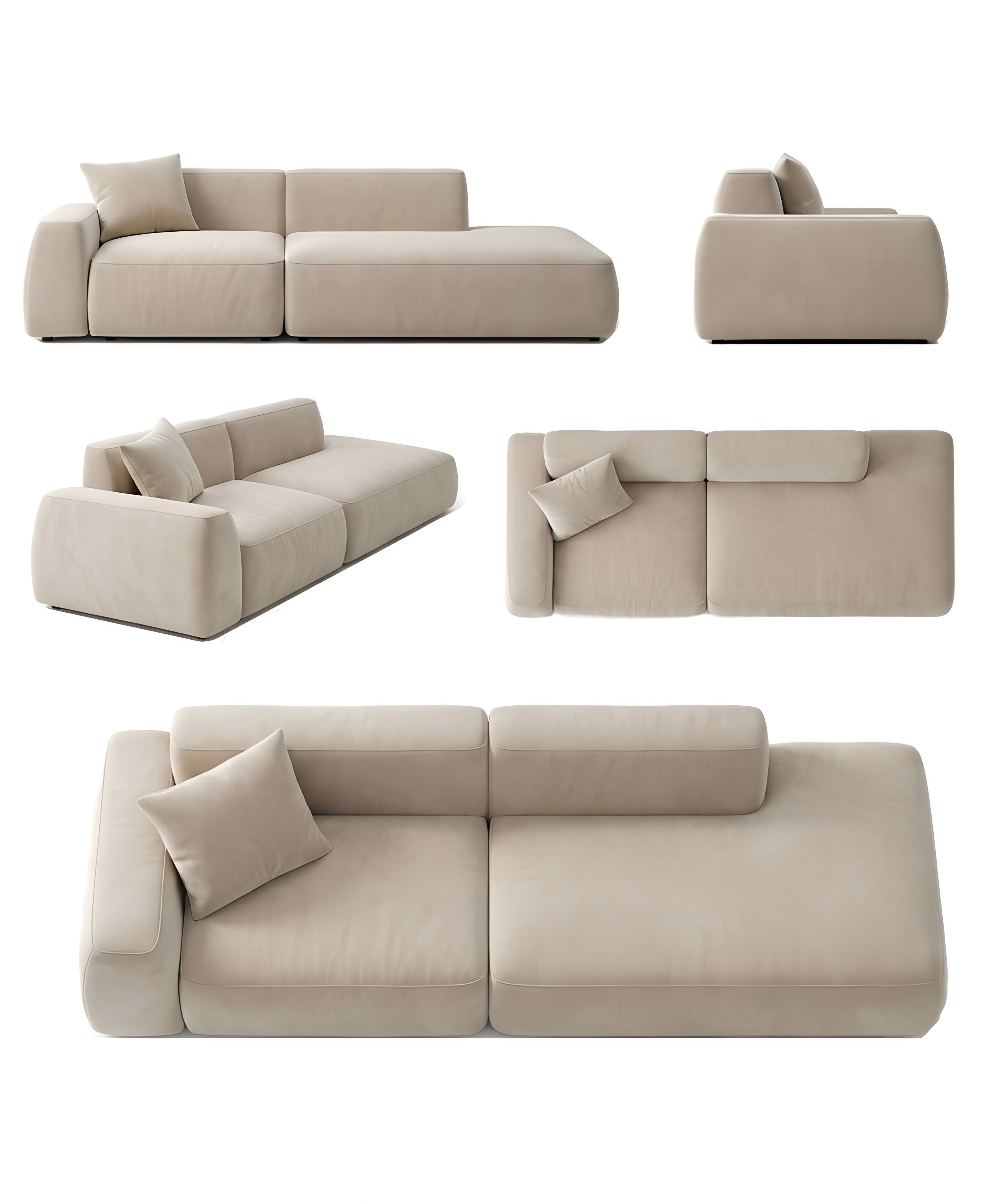 MEBELIONER Диван DUO модули GCB размер 265х90х72