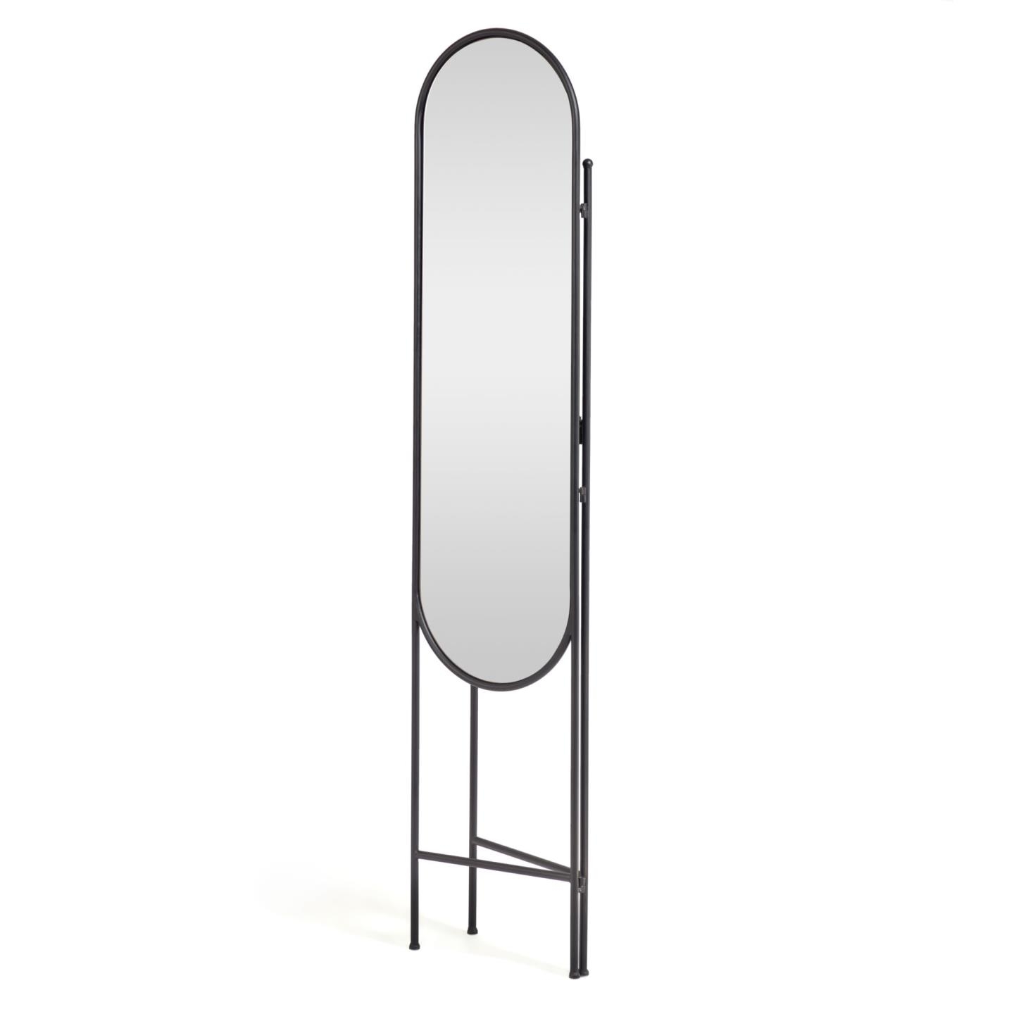 Перегородка с зеркалом Vaniria черный металл 82 x 183 cm