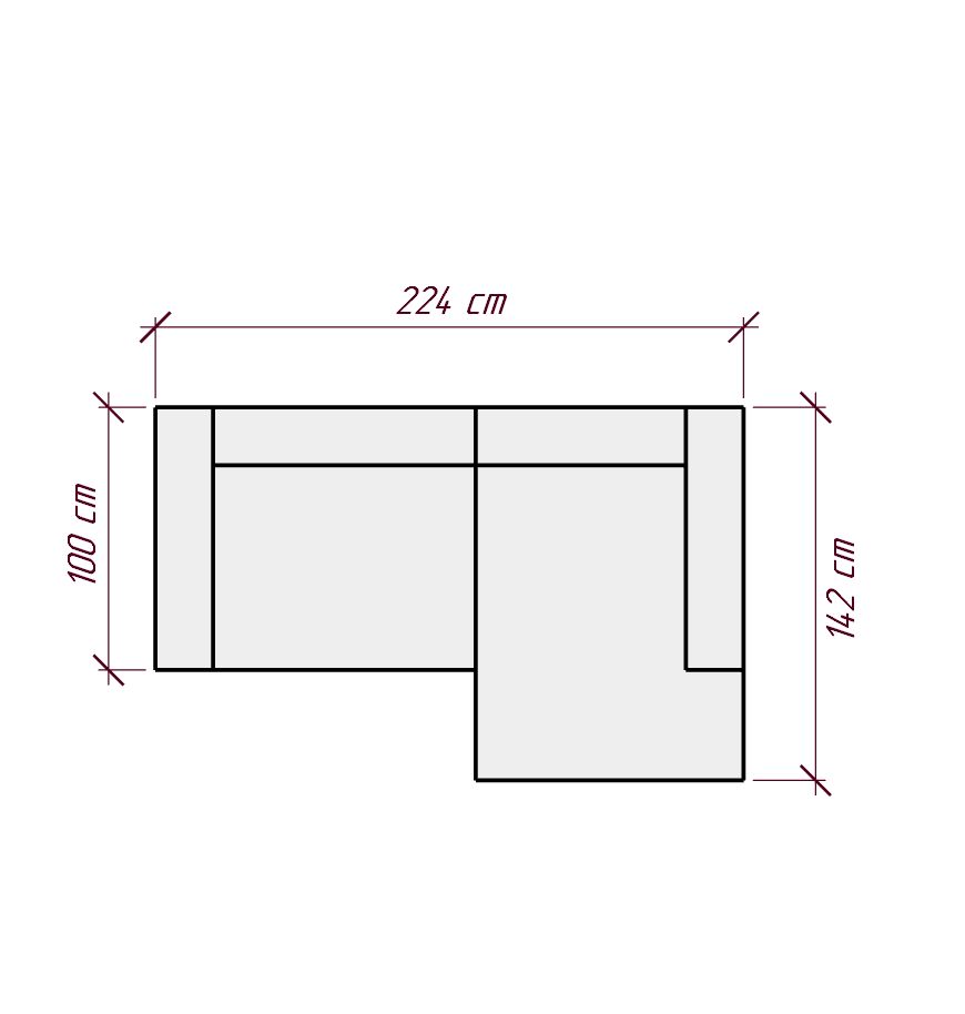Диван JET 224 L серо-бежевый