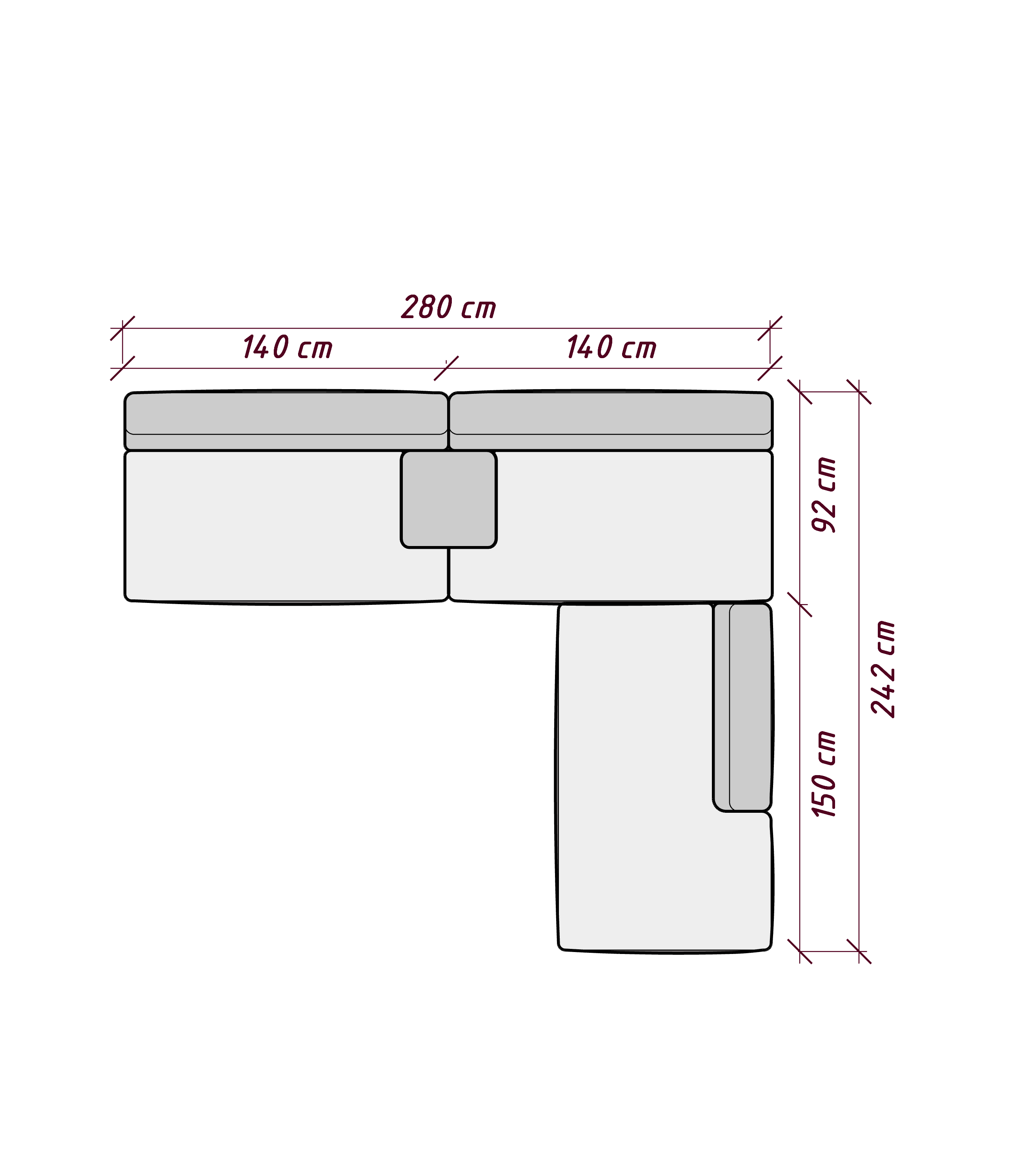 MEBELIONER Диван DUO модули EQEA р 280х242х72
