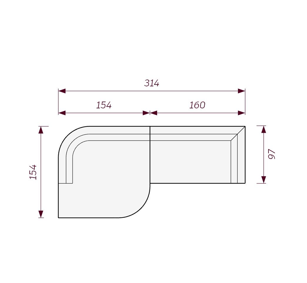 Диван LANVIN R 314х154х75 бежевого цвета