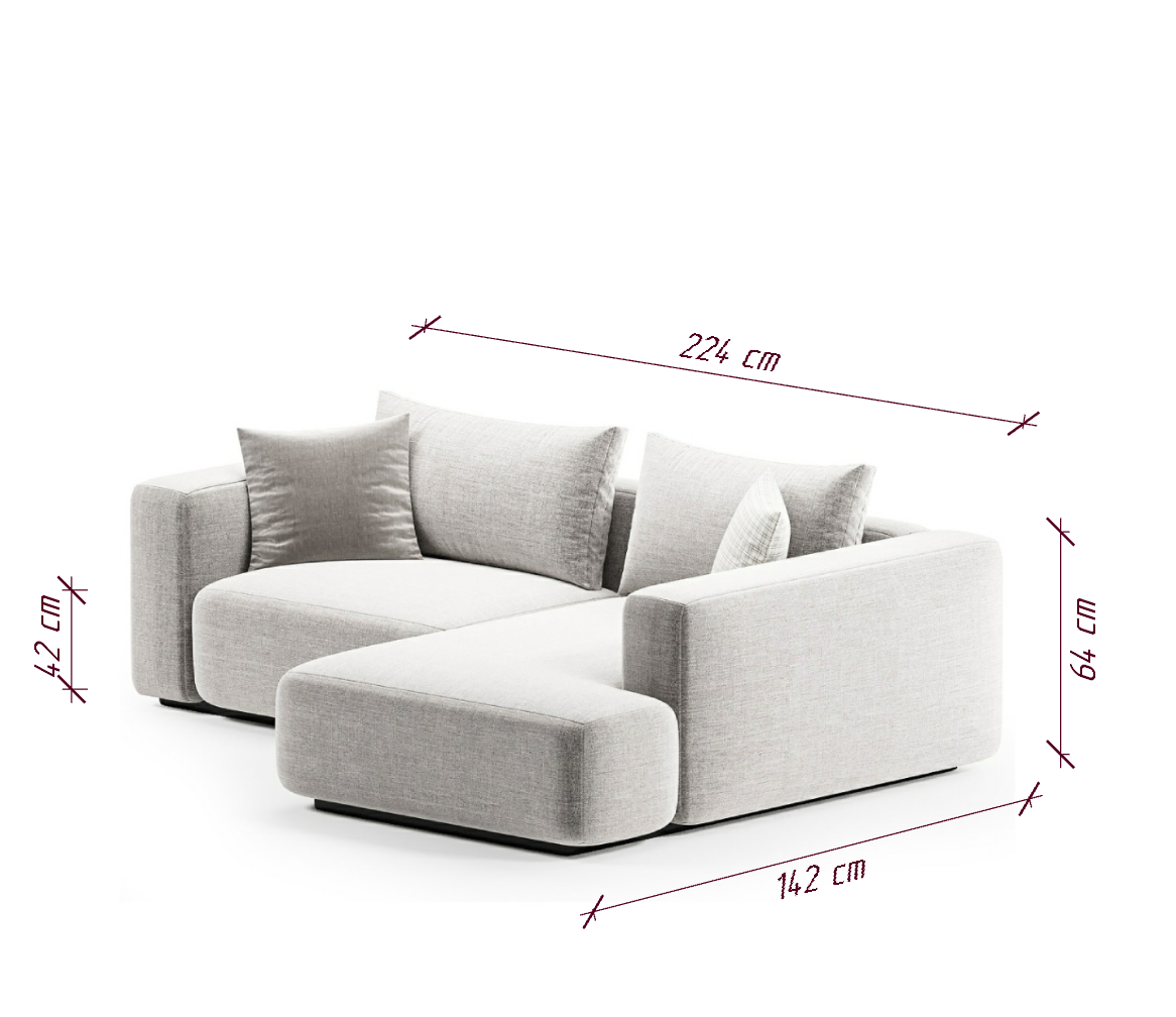 Диван JET 224 L серо-бежевый