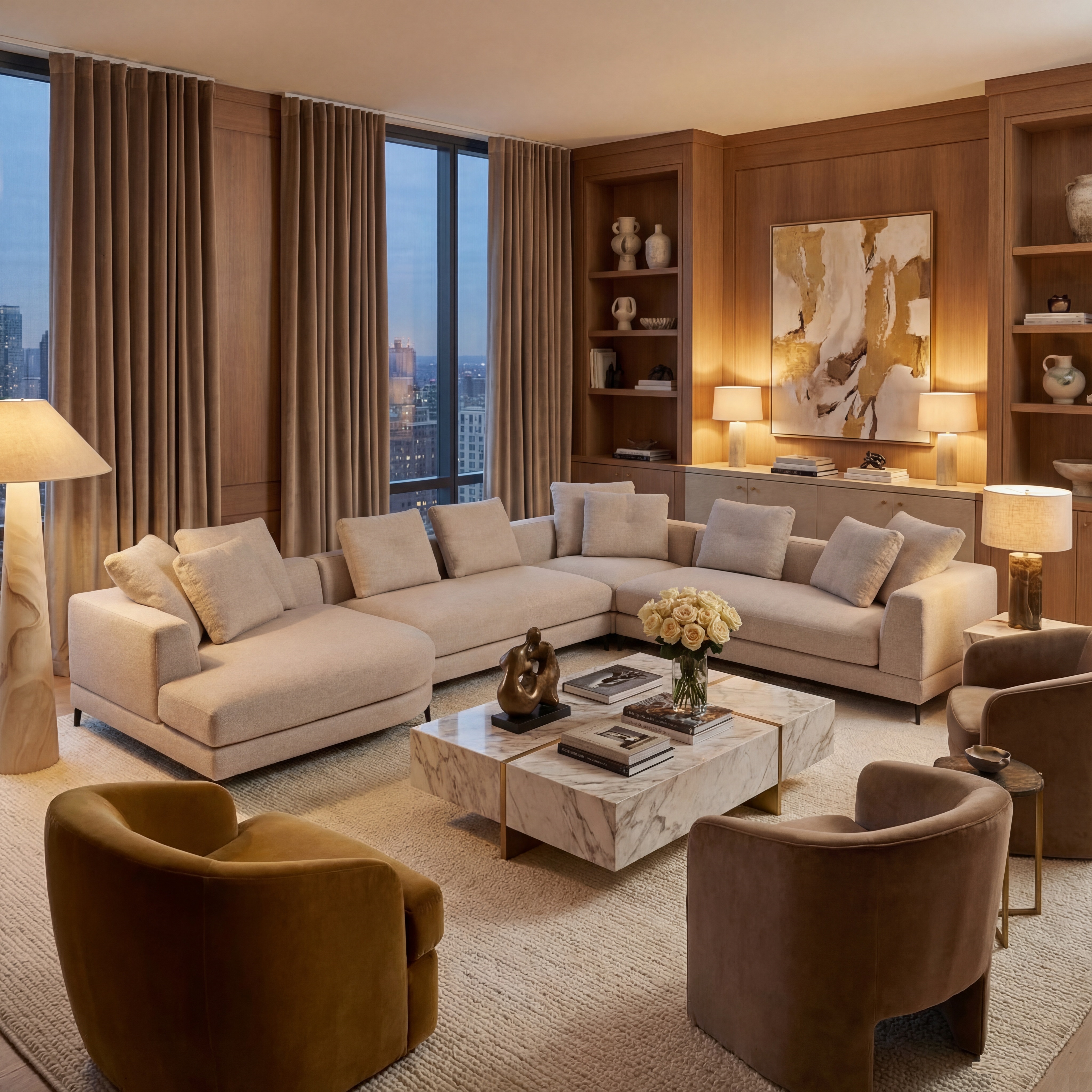 Диван LANVIN R 410х320х75 бежевого цвета