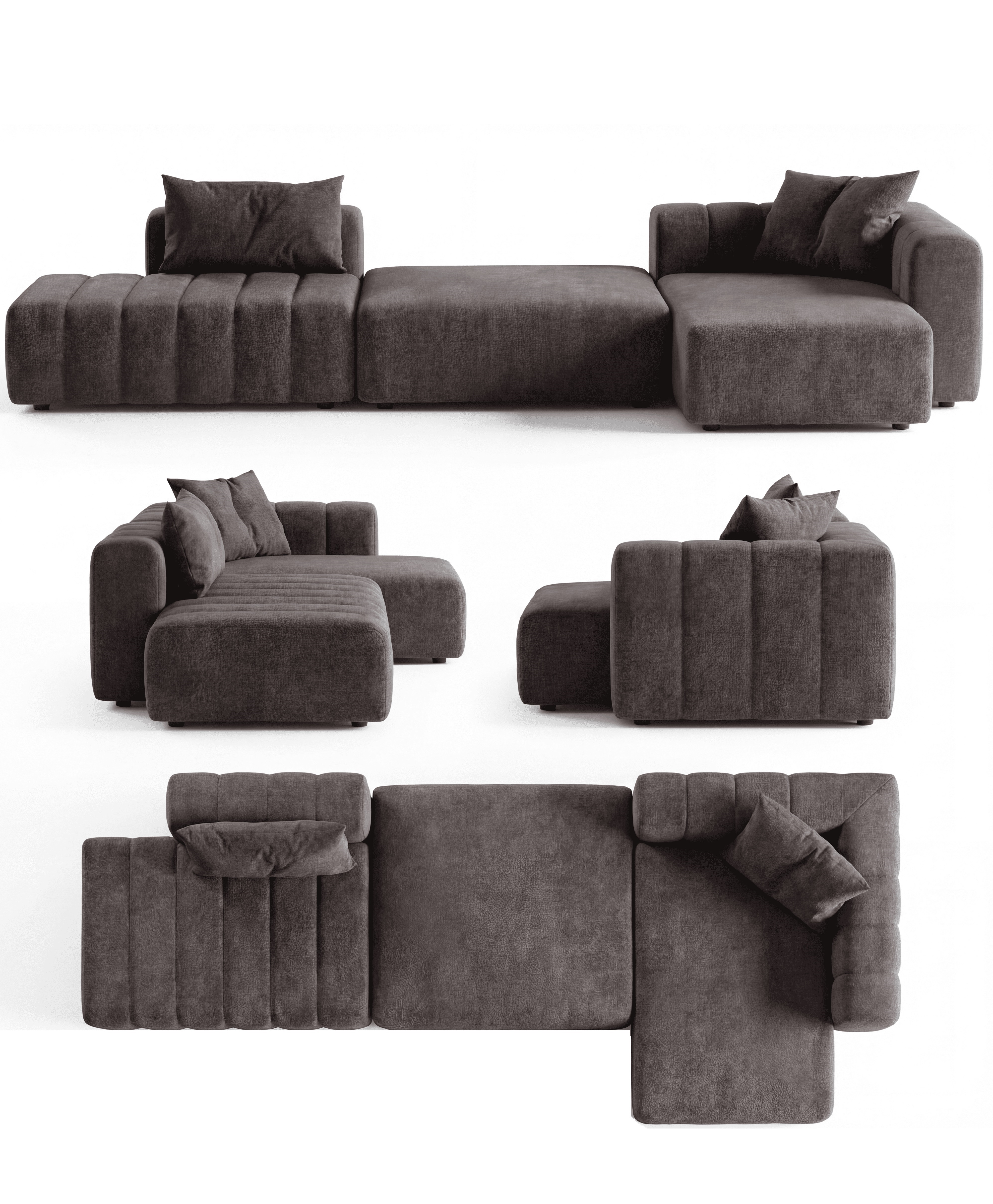 MEBELIONER Модульный диван NOVA размер L 338х150х74