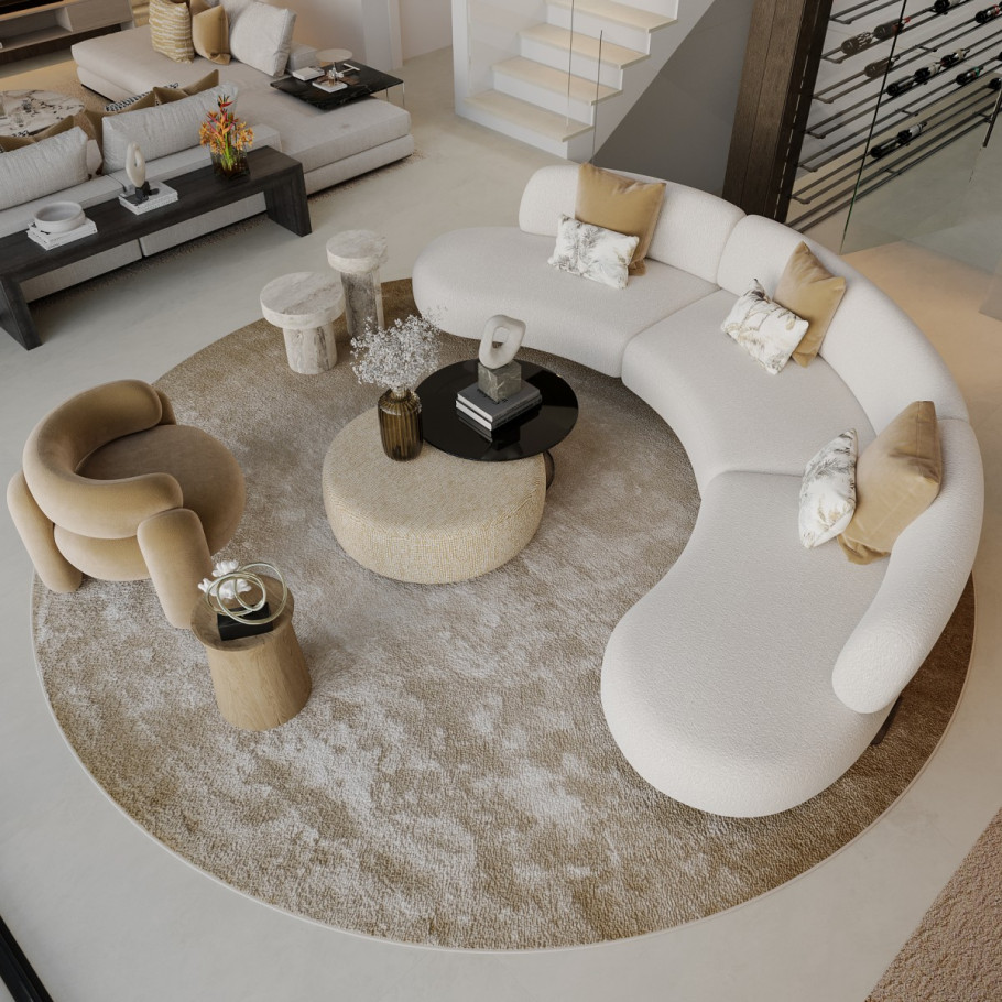 Диван MONE 365-S02 размер 365х184х76 бежевого цвета