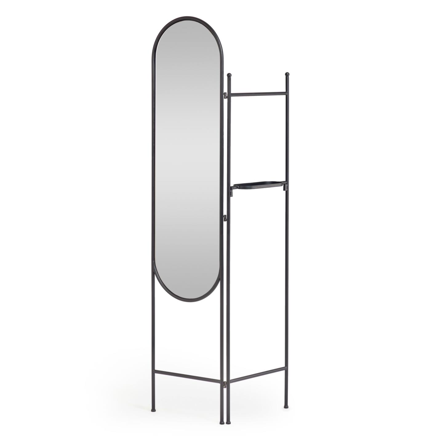 Перегородка с зеркалом Vaniria черный металл 82 x 183 cm