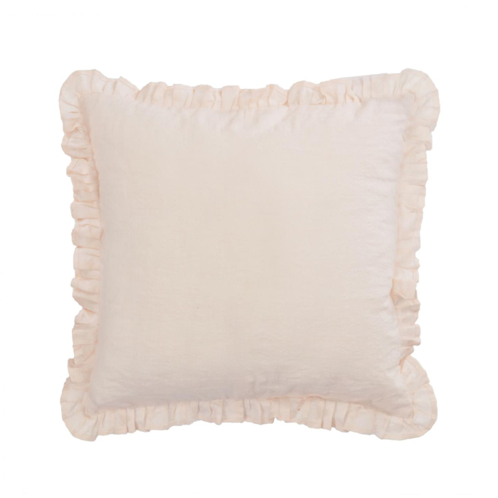 Nacha Чехол для подушки из хлопка и льна розового цвета 45 x 45 см