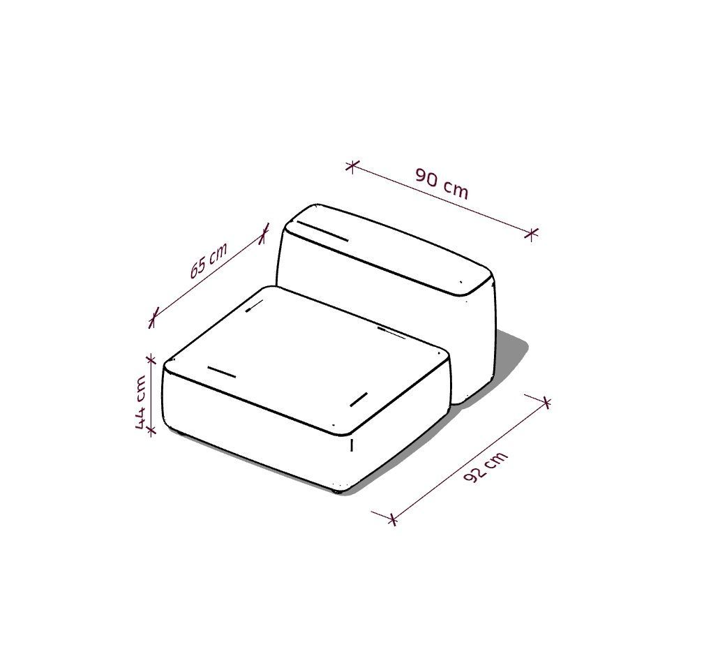 MEBELIONER Диван DUO модуль C.90/92