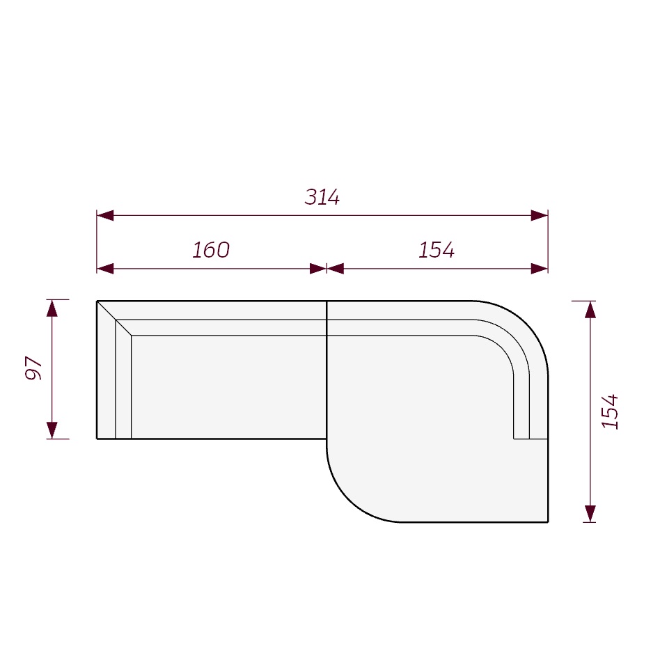 Диван LANVIN L 314х154х75 бежевого цвета