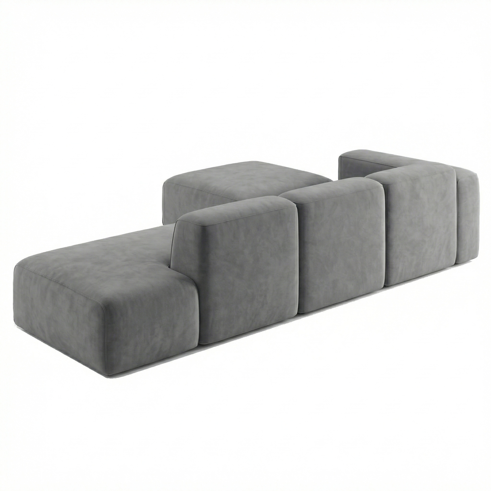 MEBELIONER Диван KLO размер R 320х92х78 + пуф 65x90