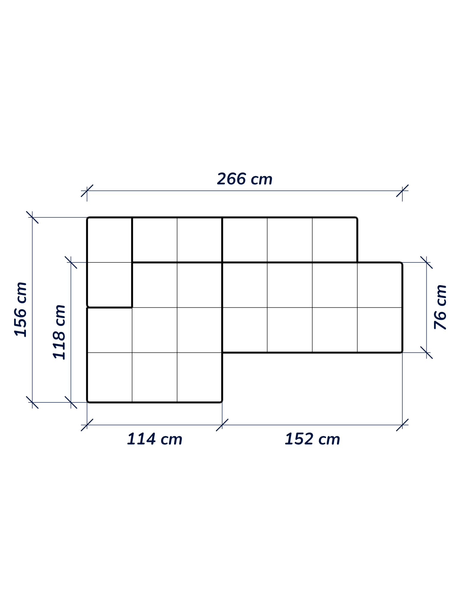 MEBELIONER Модульный диван SAGA CLOUD R7 размер 266х156х68