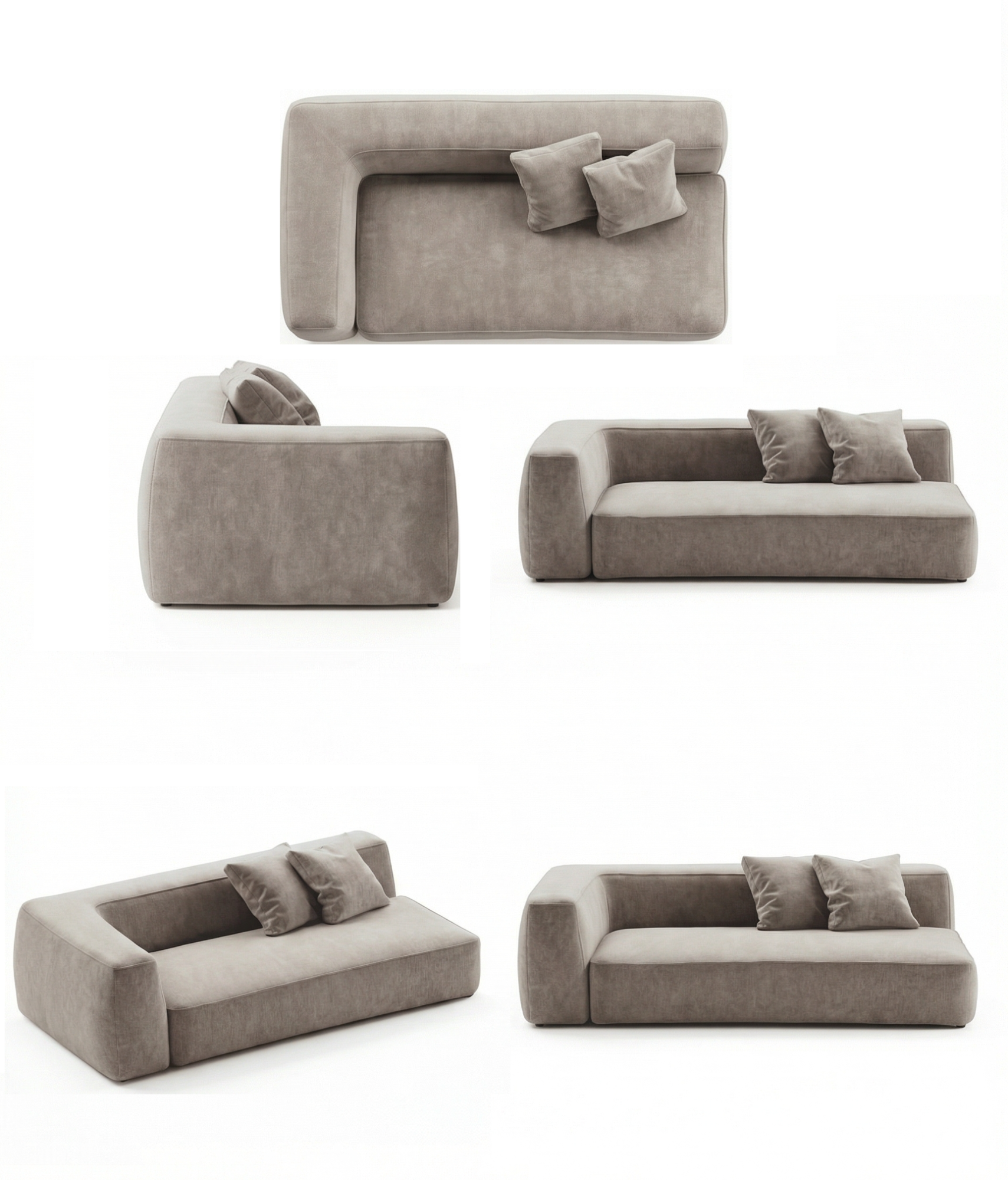 MEBELIONER Диван DUO модуль F размер 180х92х72