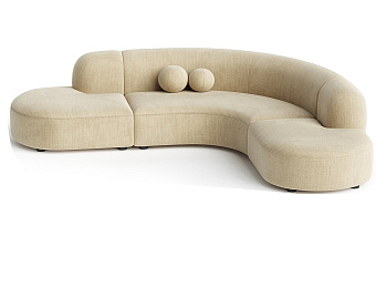 Диван LEMA round размер 300х257х75 бежевого цвета