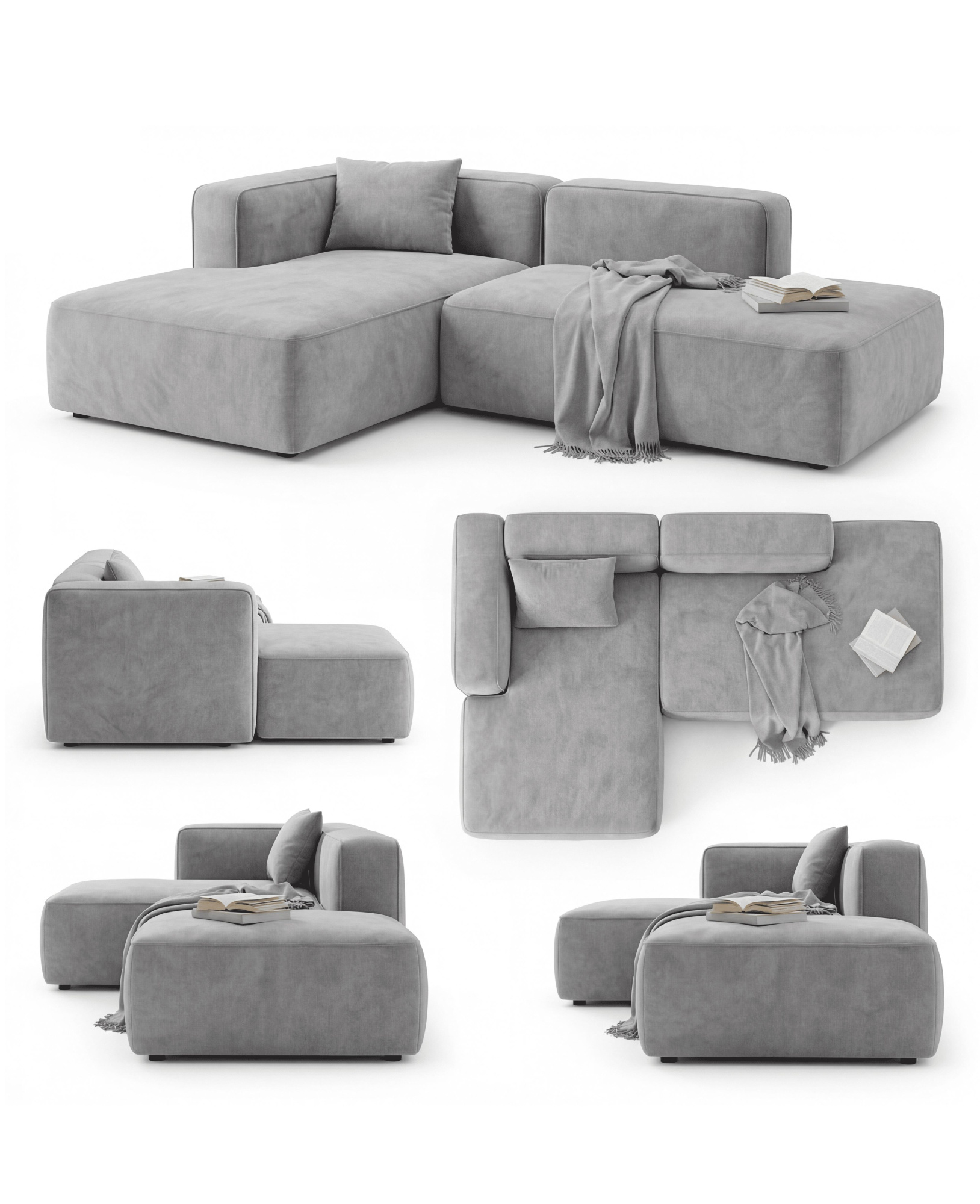 MEBELIONER Диван ONE модули R 230 размер 230х140х76