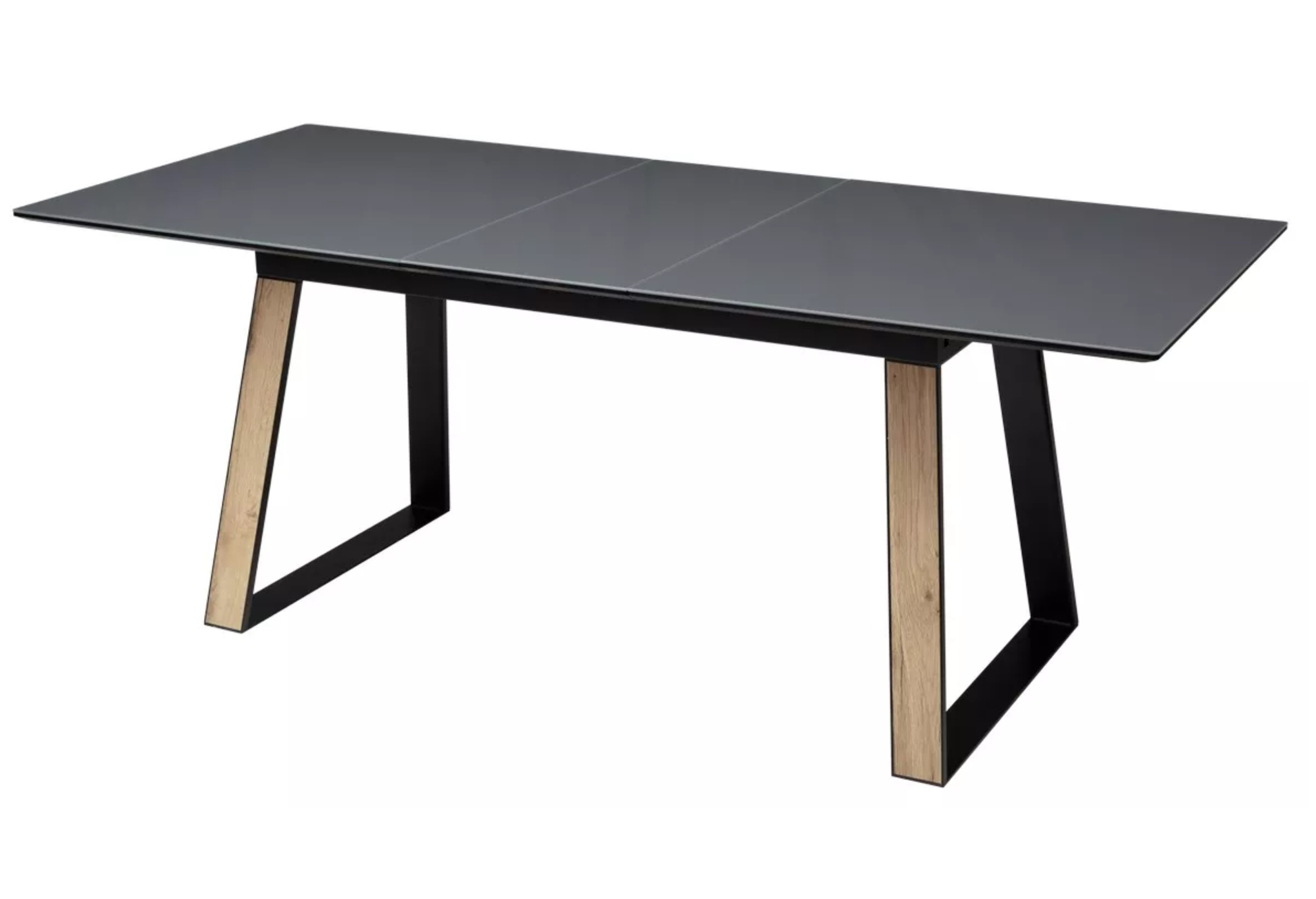 Стол обеденный RL 160-200 стекло, серый, дуб галифакс