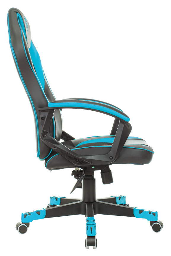 Кресло игровое Zombie GAME 16 черный/голубой текстиль/эко.кожа крестовина пластик