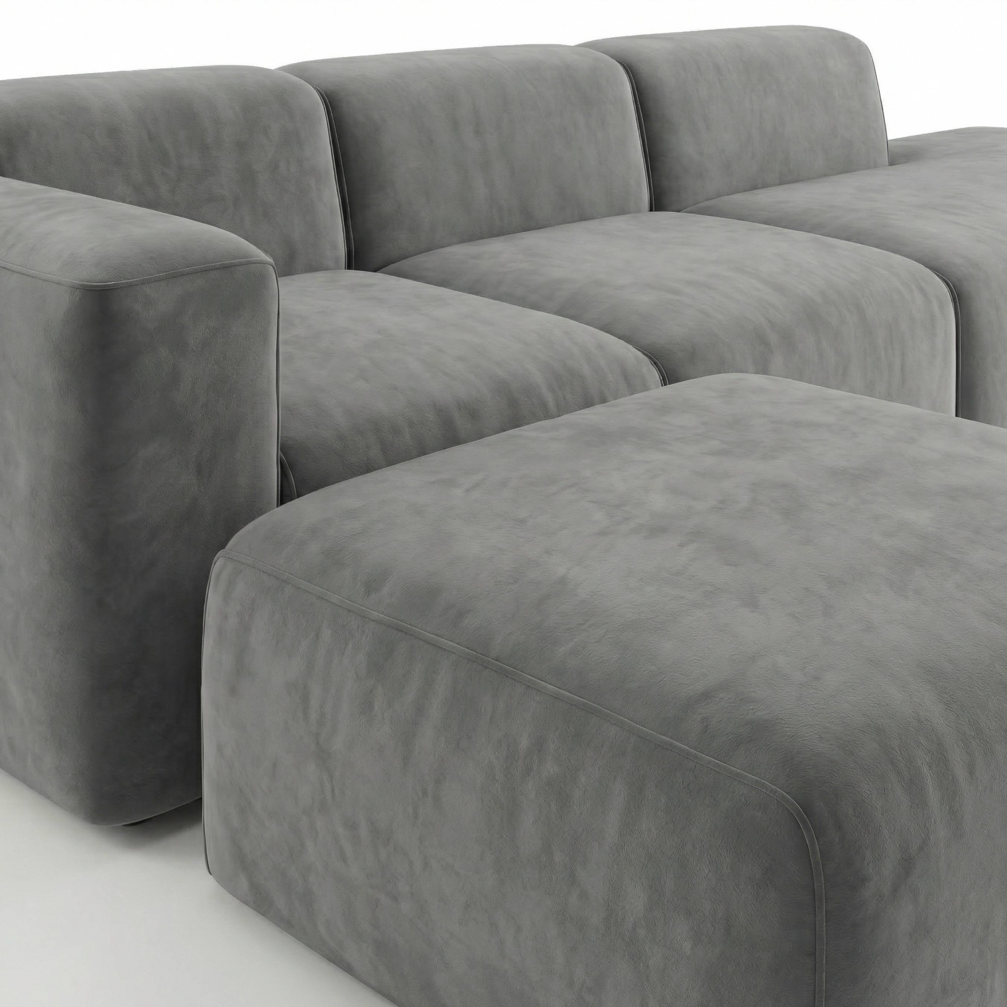 MEBELIONER Диван KLO размер R 320х92х78 + пуф 65x90