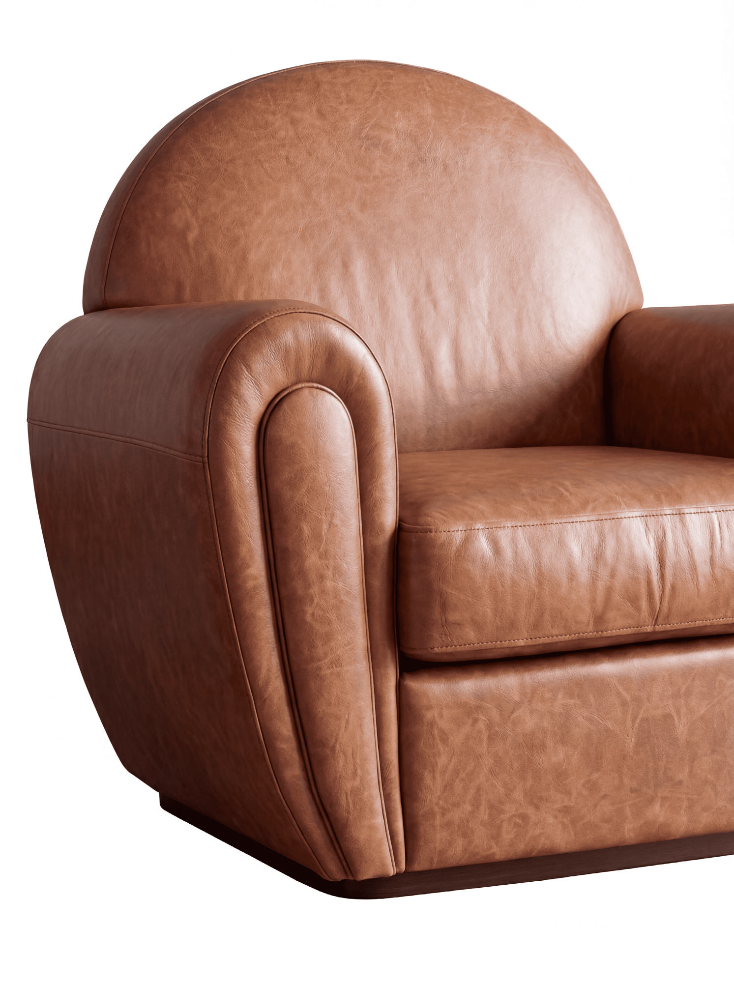 Кресло SABA c пуфом размер 95х90х99 натуральная кожа