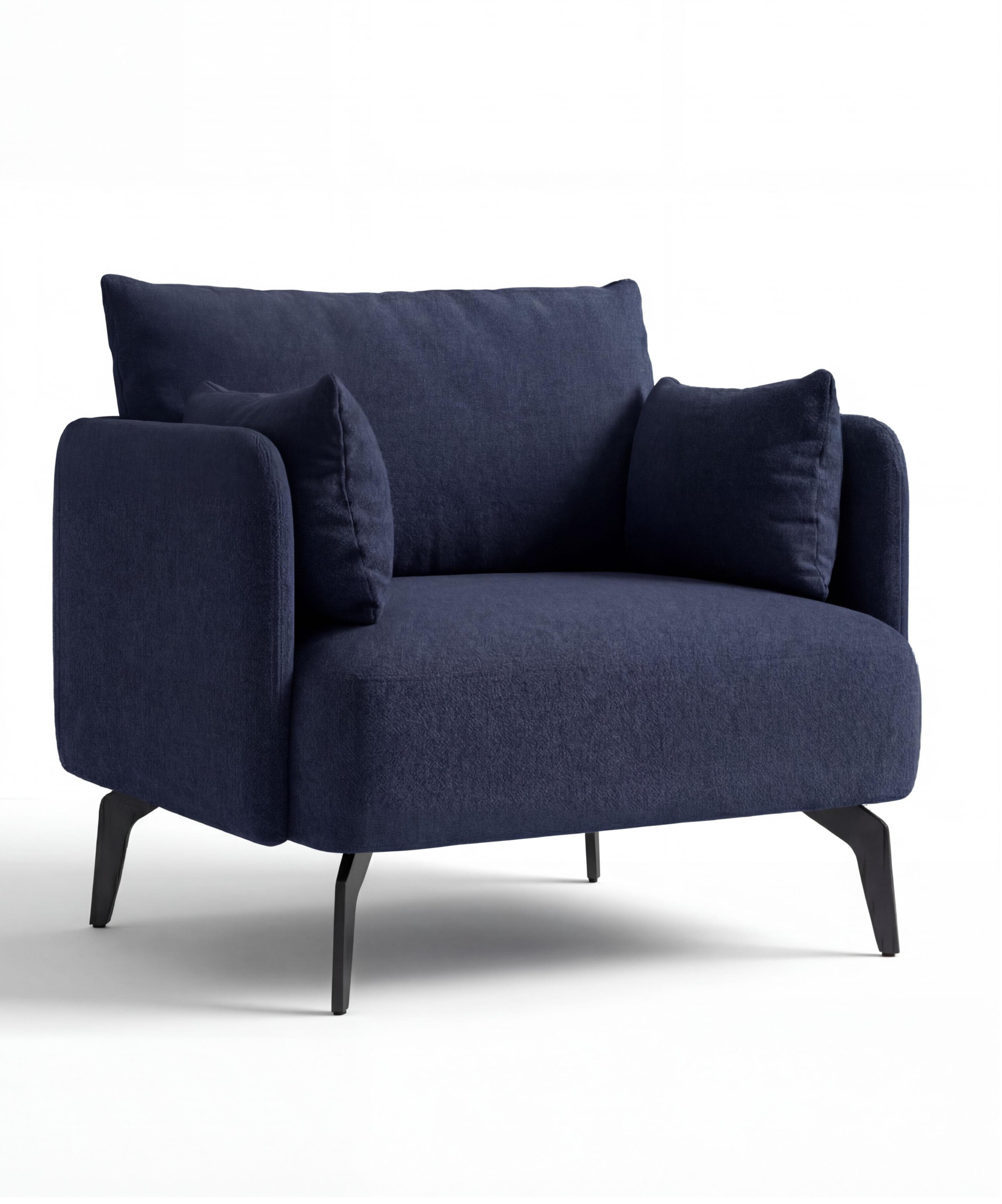 MEBELIONER Кресло BONI Lite, 70х68х78 см синий букле