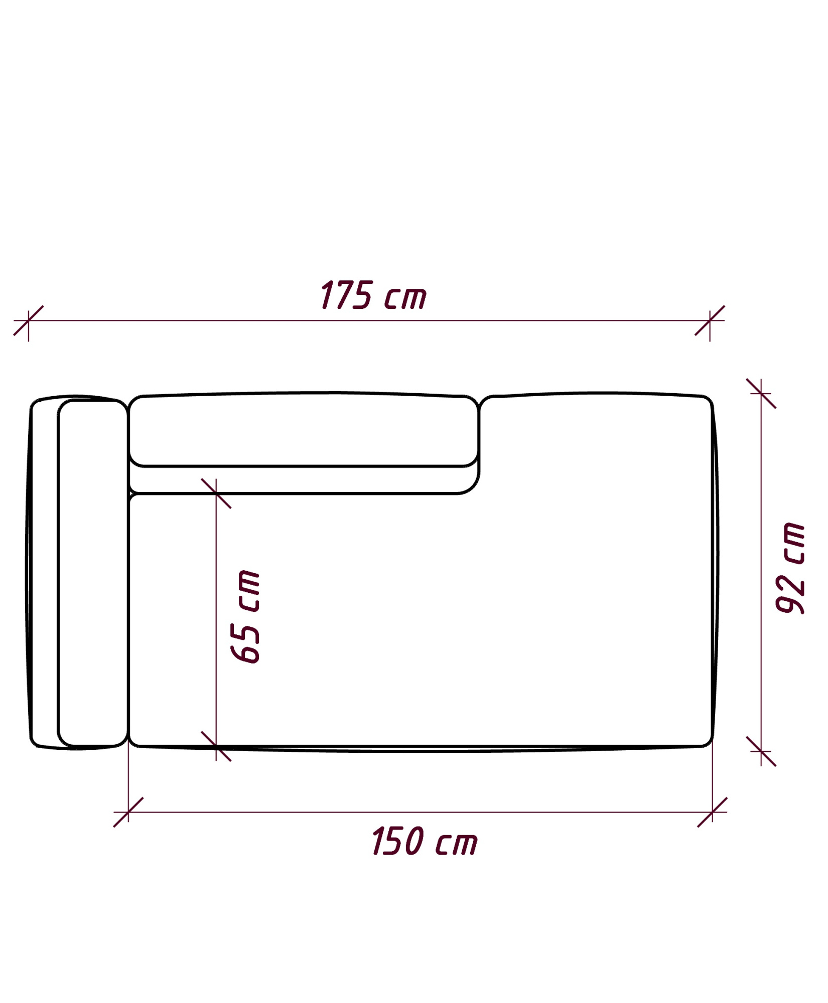 MEBELIONER Диван DUO модули GB размер 175х92х72