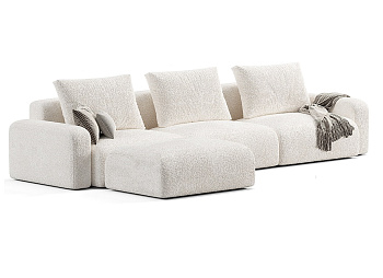 Диван Balance с пуфом 312х98х80 бежевого цвета