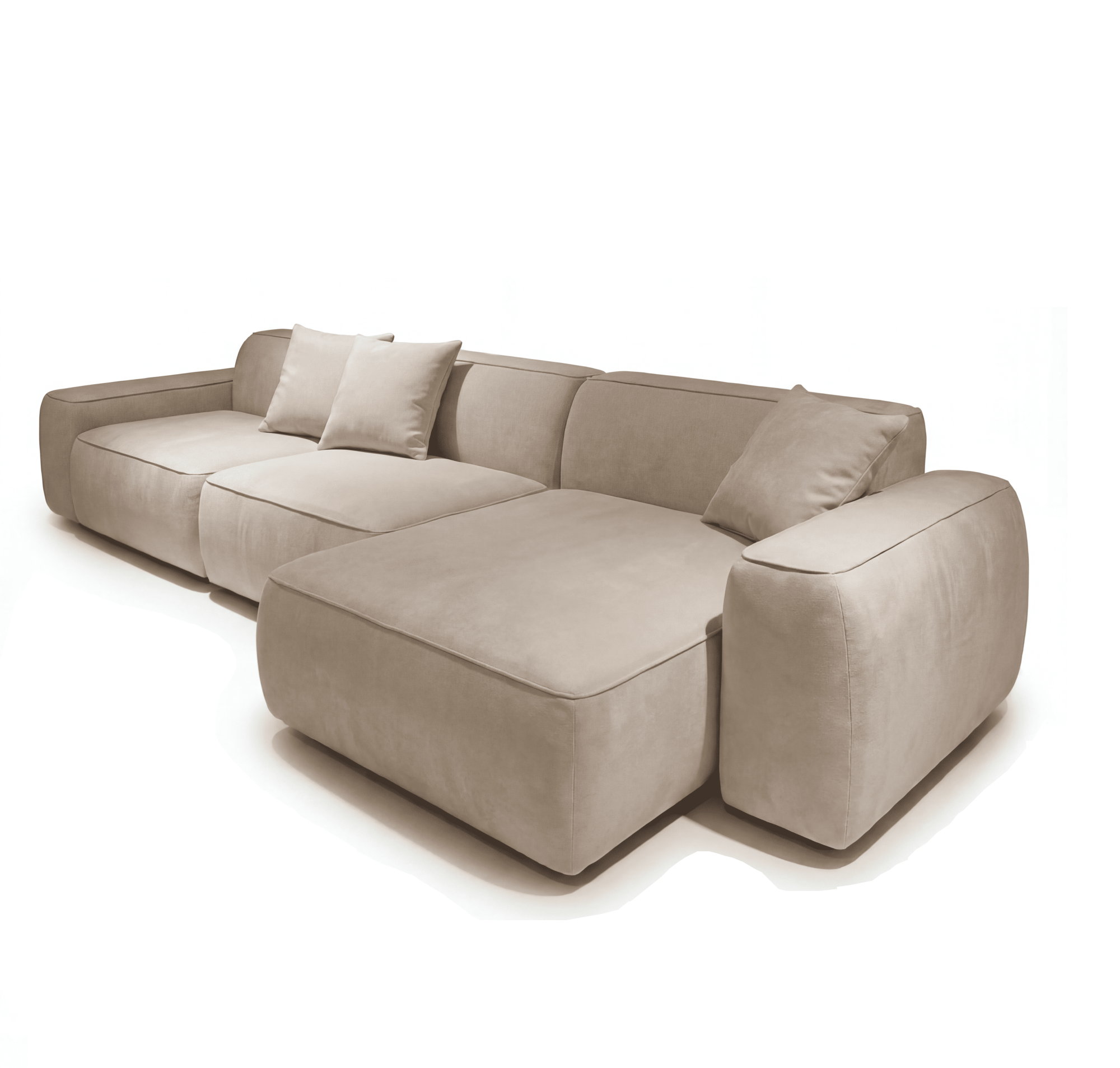 MEBELIONER Диван DUO модули ACVG 357х125х72 бежевого цвета