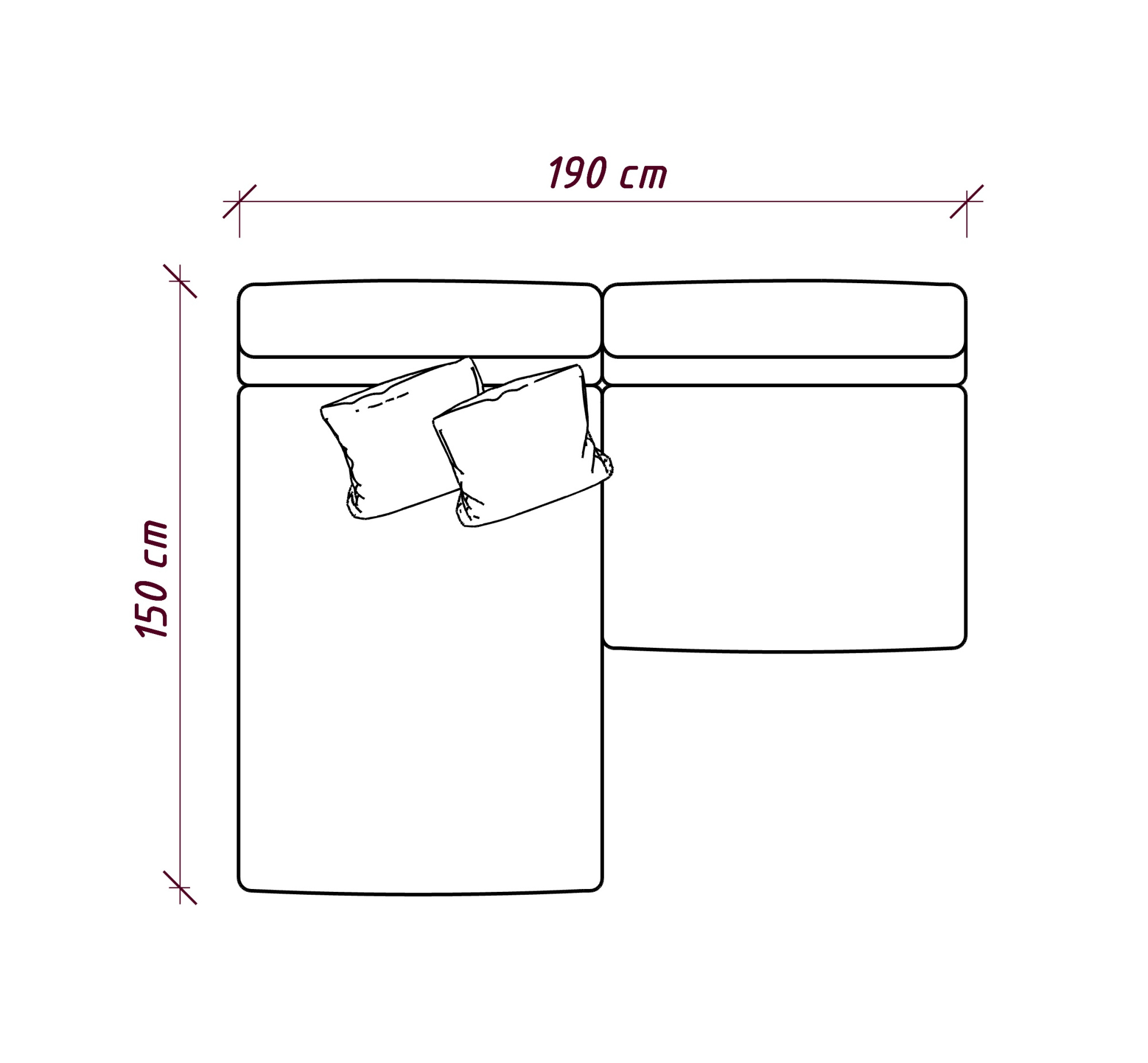 MEBELIONER Диван DUO модули DC размер 190х150х72