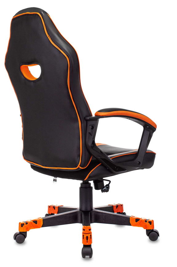 Кресло игровое Zombie GAME 16 черный/оранжевый текстиль/эко.кожа крестовина пластик