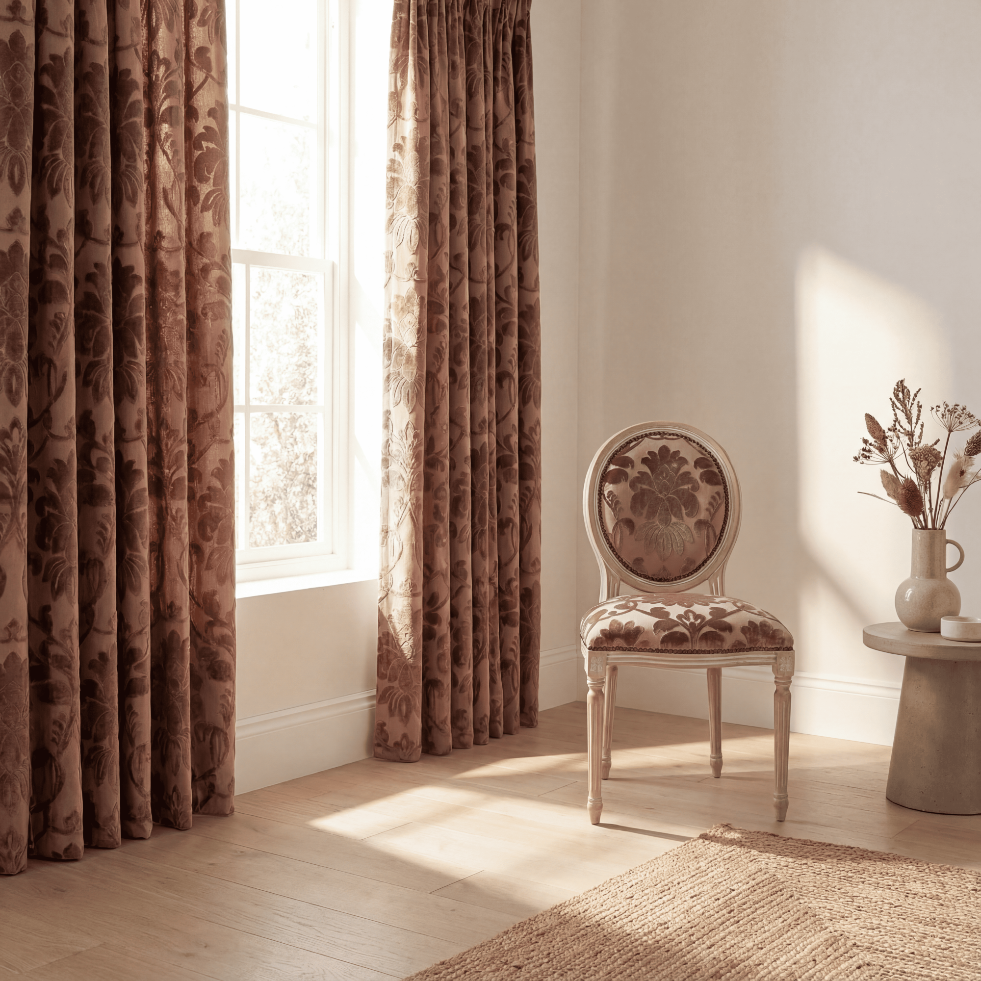 Стул MIDL размер 55х50х96,5 + Дизайнесркие шторы 2шт 140х280см