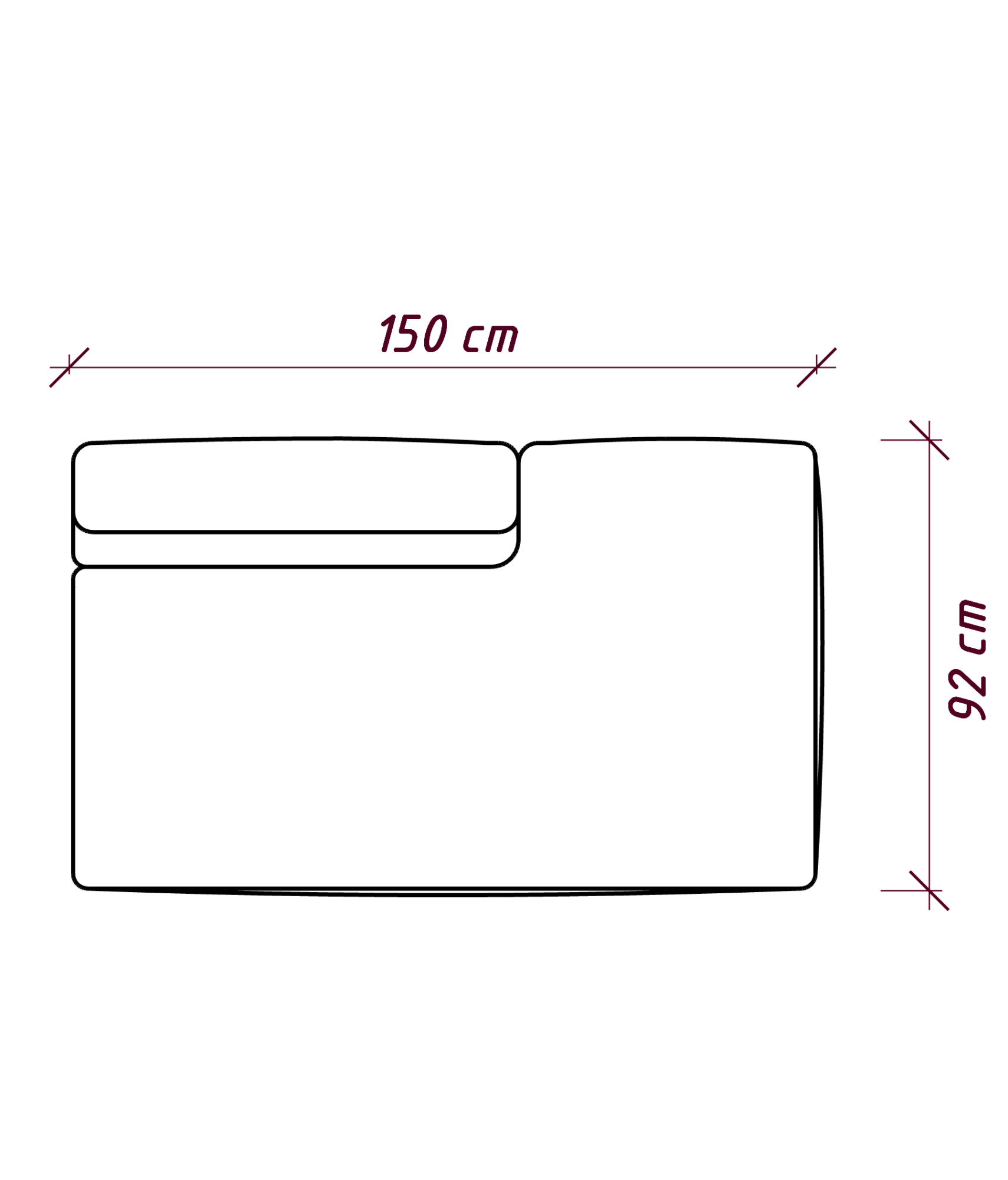 MEBELIONER Диван DUO модуль B.150/92