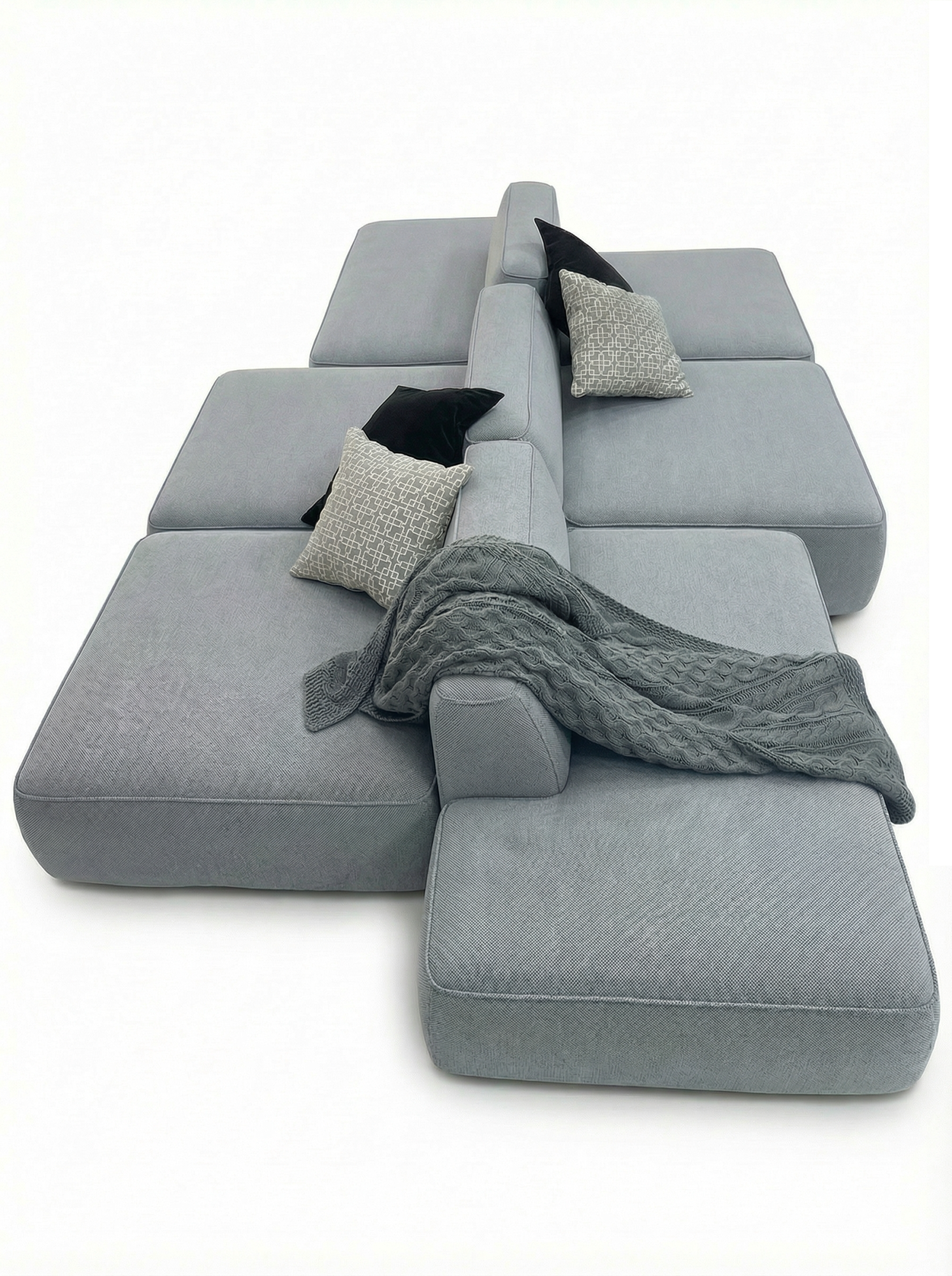 MEBELIONER Диван DUO модули AAVVNN размер 375х210х72