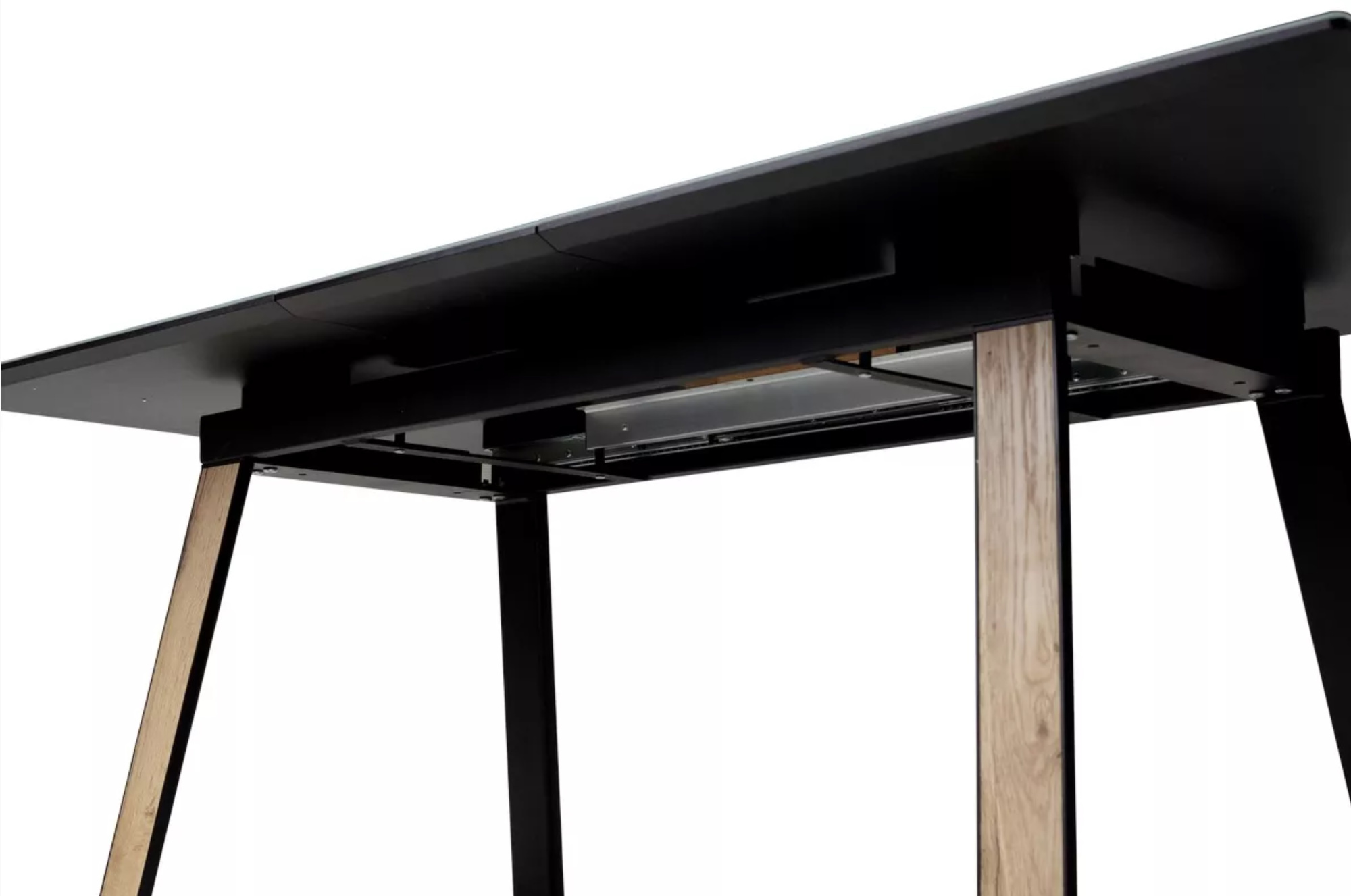 Стол обеденный RL 160-200 стекло, серый, дуб галифакс