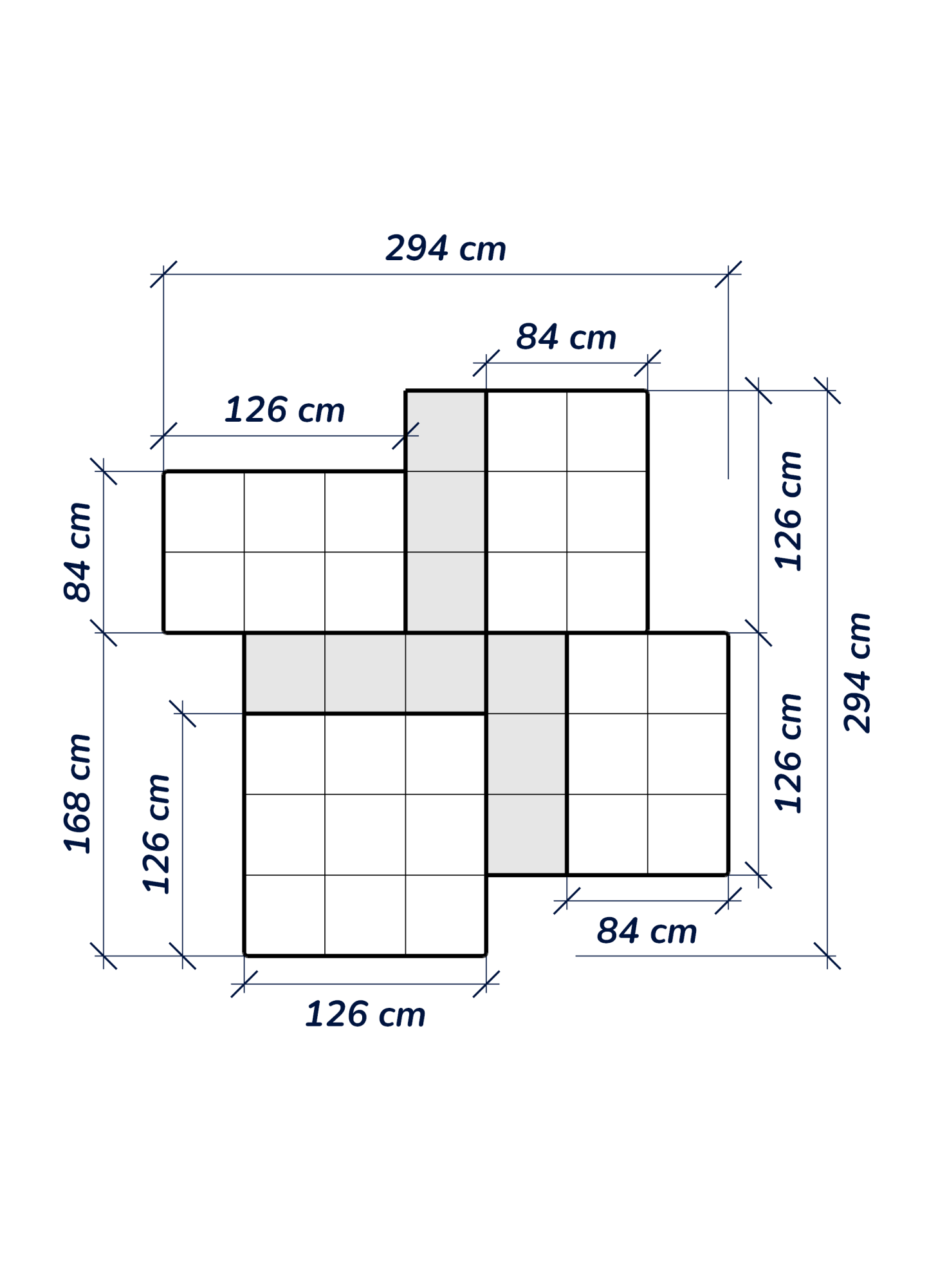 MEBELIONER Модульный диван SAGA CLOUD U4 размер 294х294х68