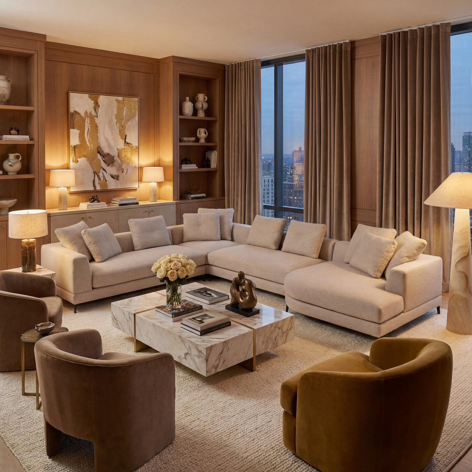 Диван LANVIN L 410х320х75 бежевого цвета