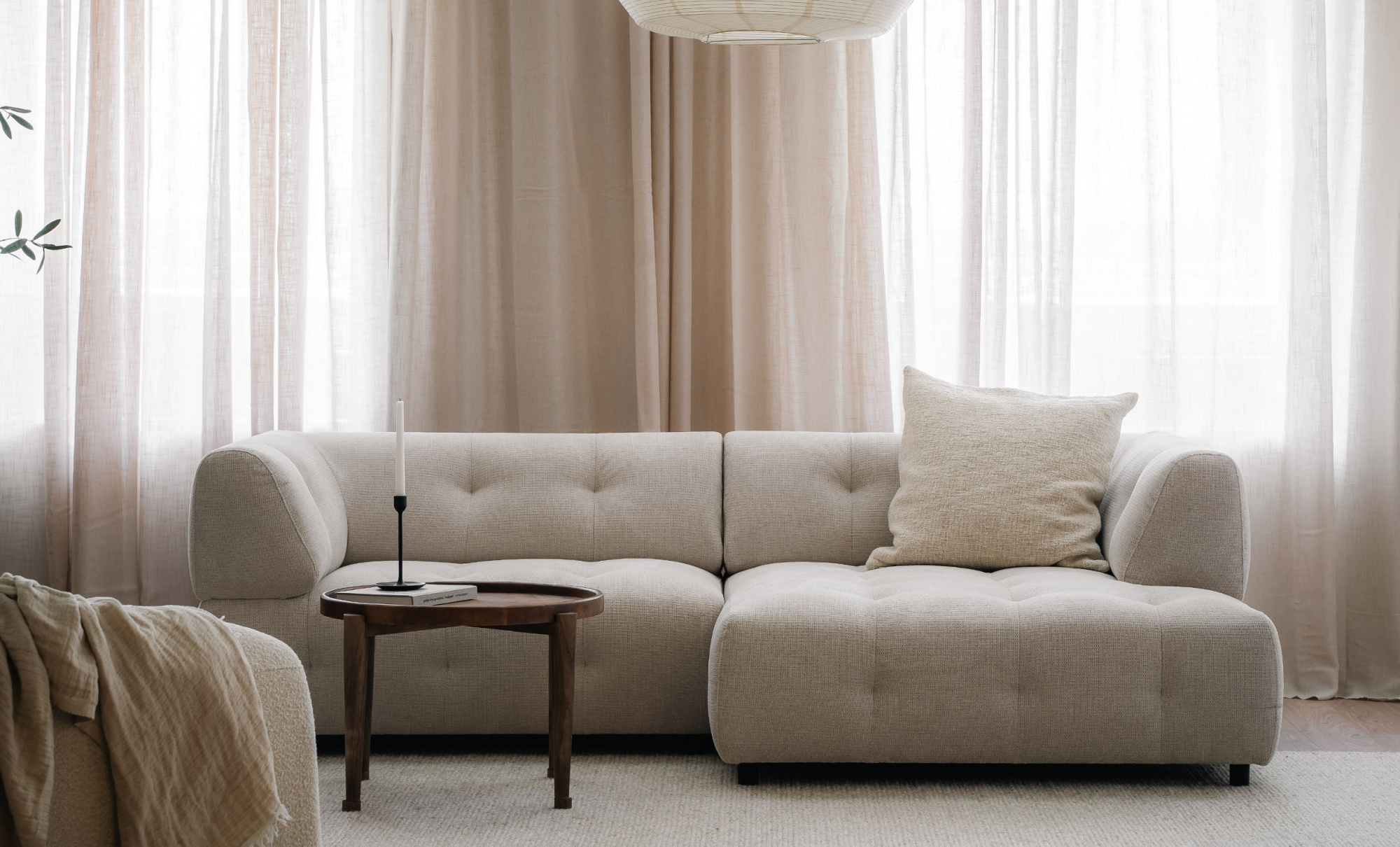 Диван FOCUS beige правая оттоманка