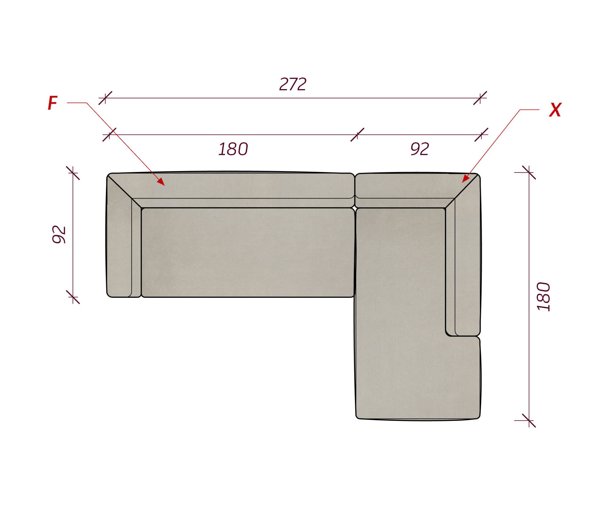 Диван DUO модули FX бежево-серый