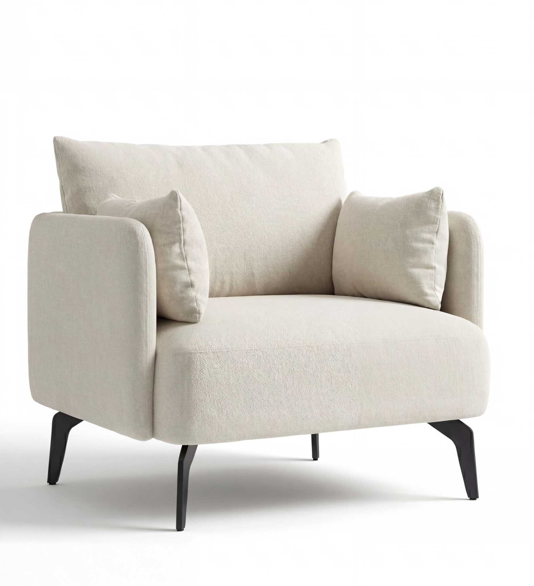 MEBELIONER Кресло BONI Lite, 70х68х78 см молочный букле