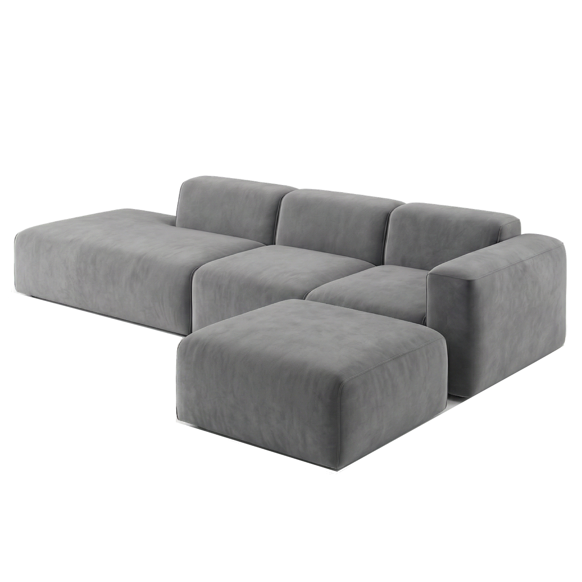 MEBELIONER Диван KLO размер L 320х92х78 + пуф 65x90