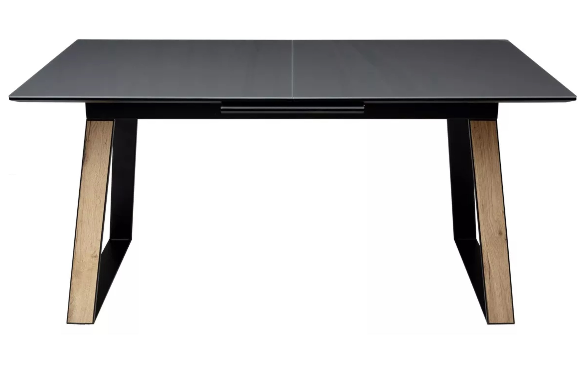 Стол обеденный RL 160-200 стекло, серый, дуб галифакс