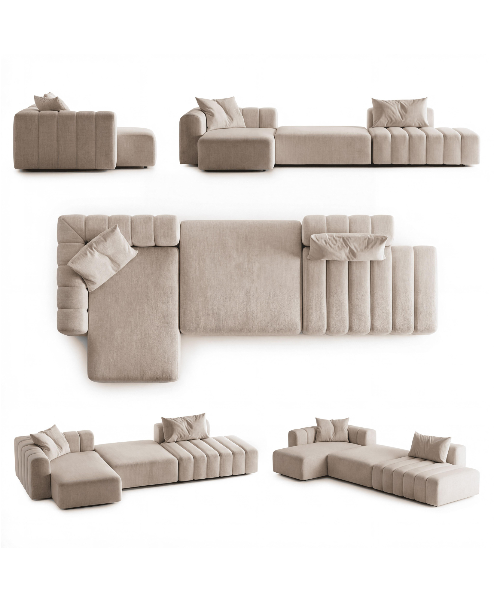 MEBELIONER Модульный диван NOVA размер R 338х150х74