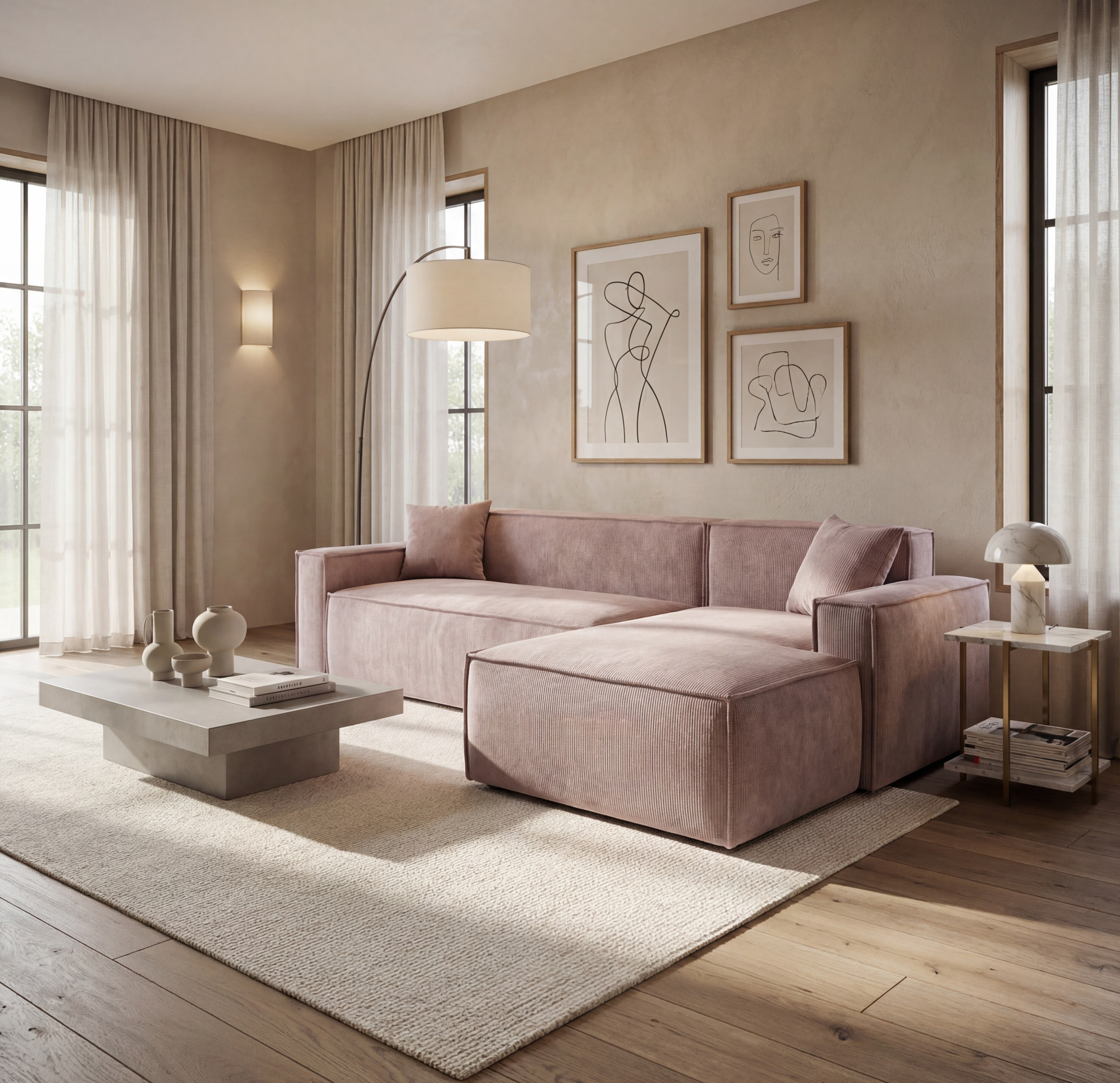 Диван PRIME угловой, размер 234х138х78