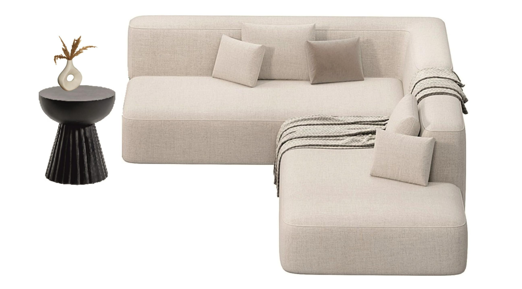 MEBELIONER Диван DUO модули LB размер 182х242х72