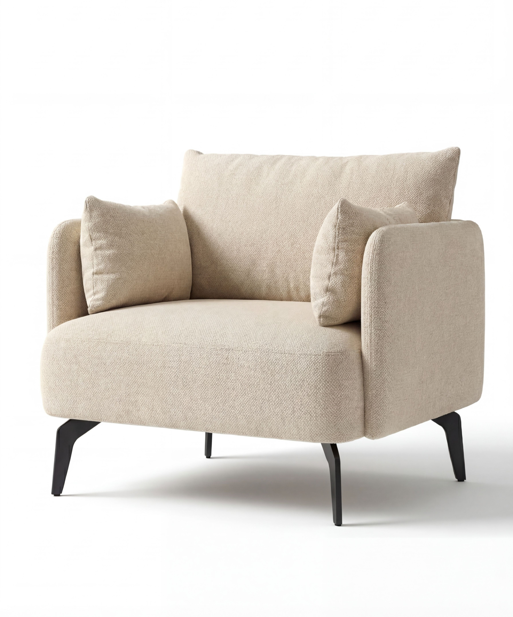 MEBELIONER Кресло BONI Lite, 70х68х78 см бежевый букле