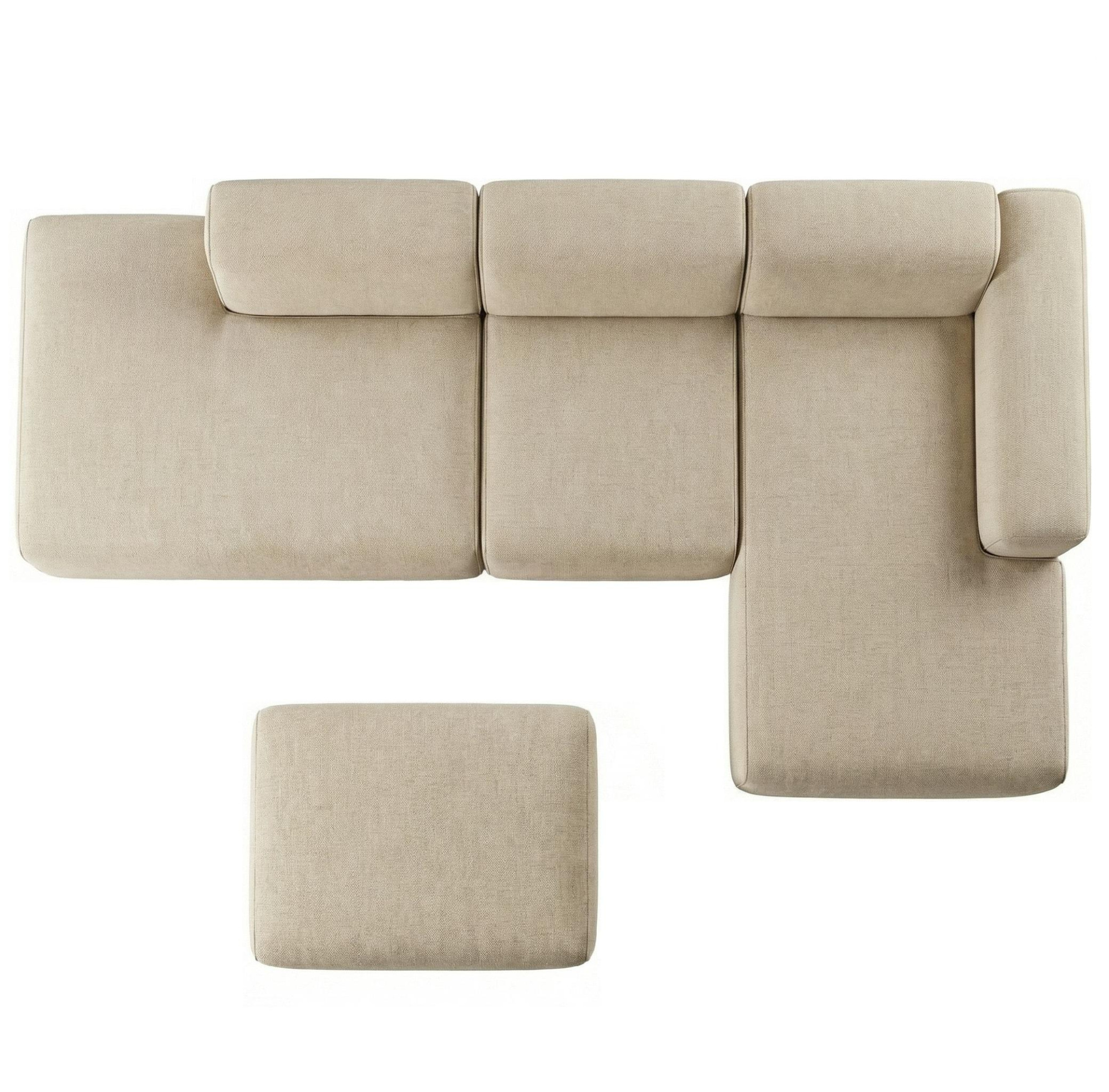 MEBELIONER Диван KLO размер L 320х160х78 + пуф 90x65